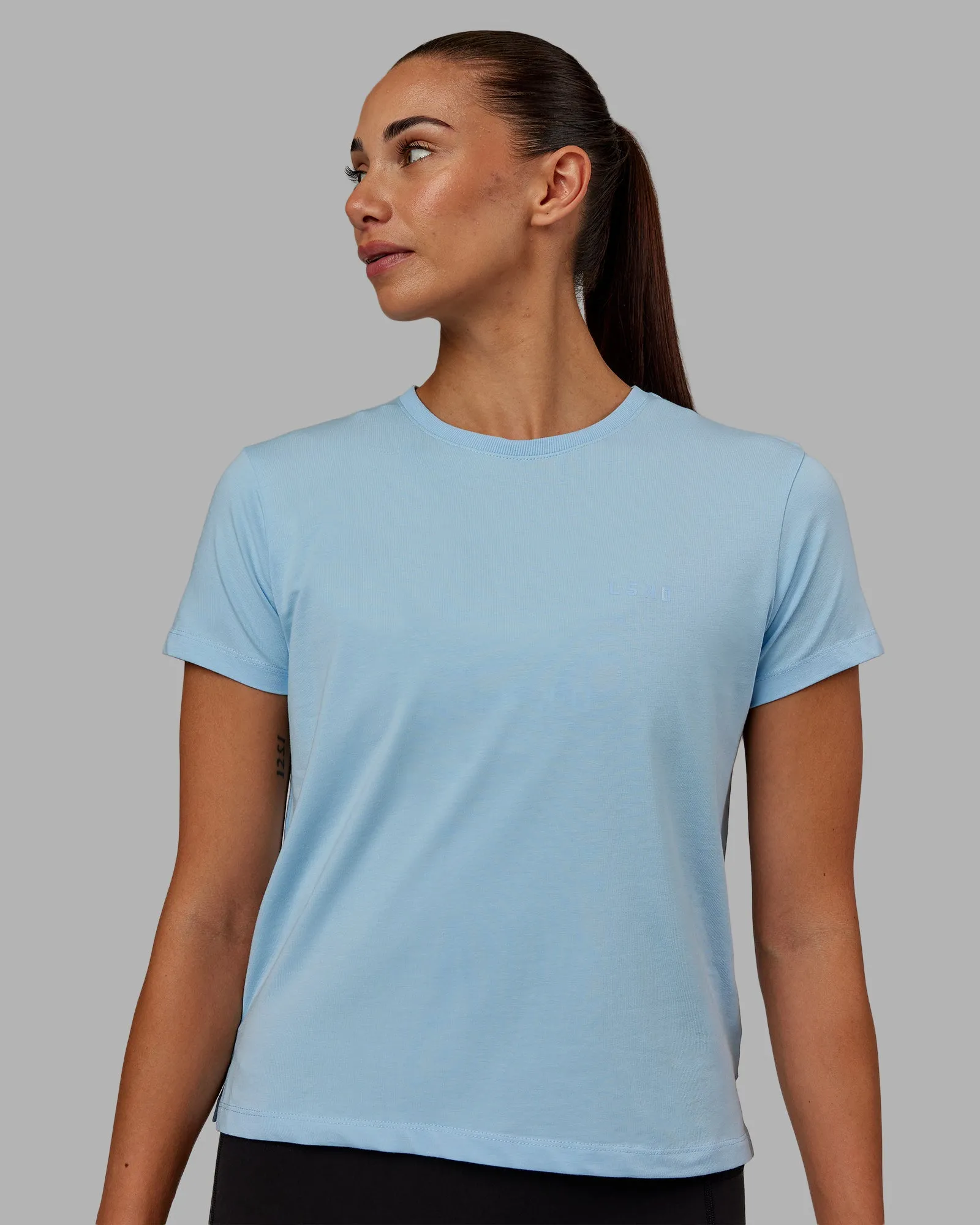Deluxe PimaFLX Tee - Glacial Blue sold by LSKD