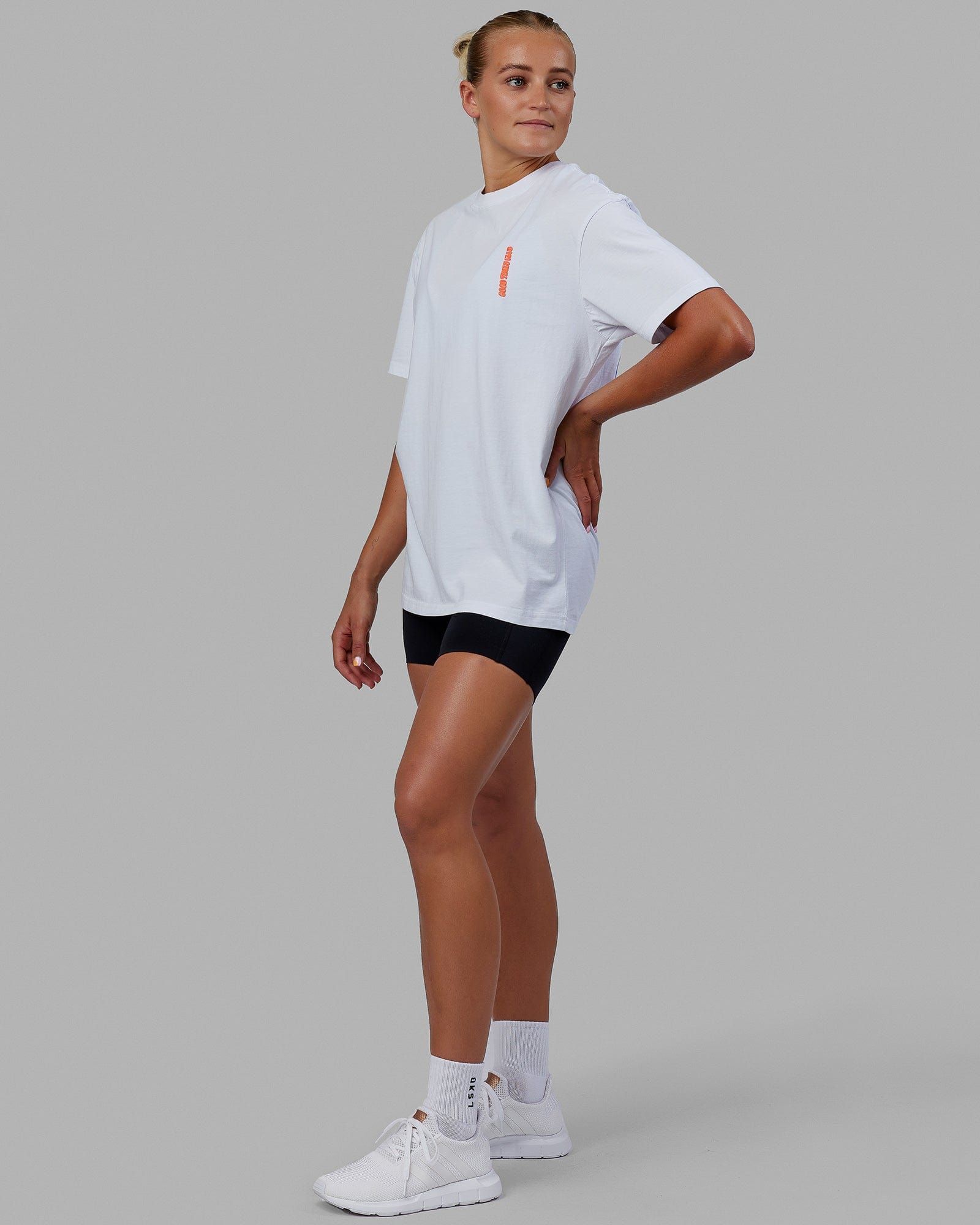 Unisex Good Times Global Heavyweight Tee Oversize - White-Red-Purple sold by LSKD product image thumbnail 5