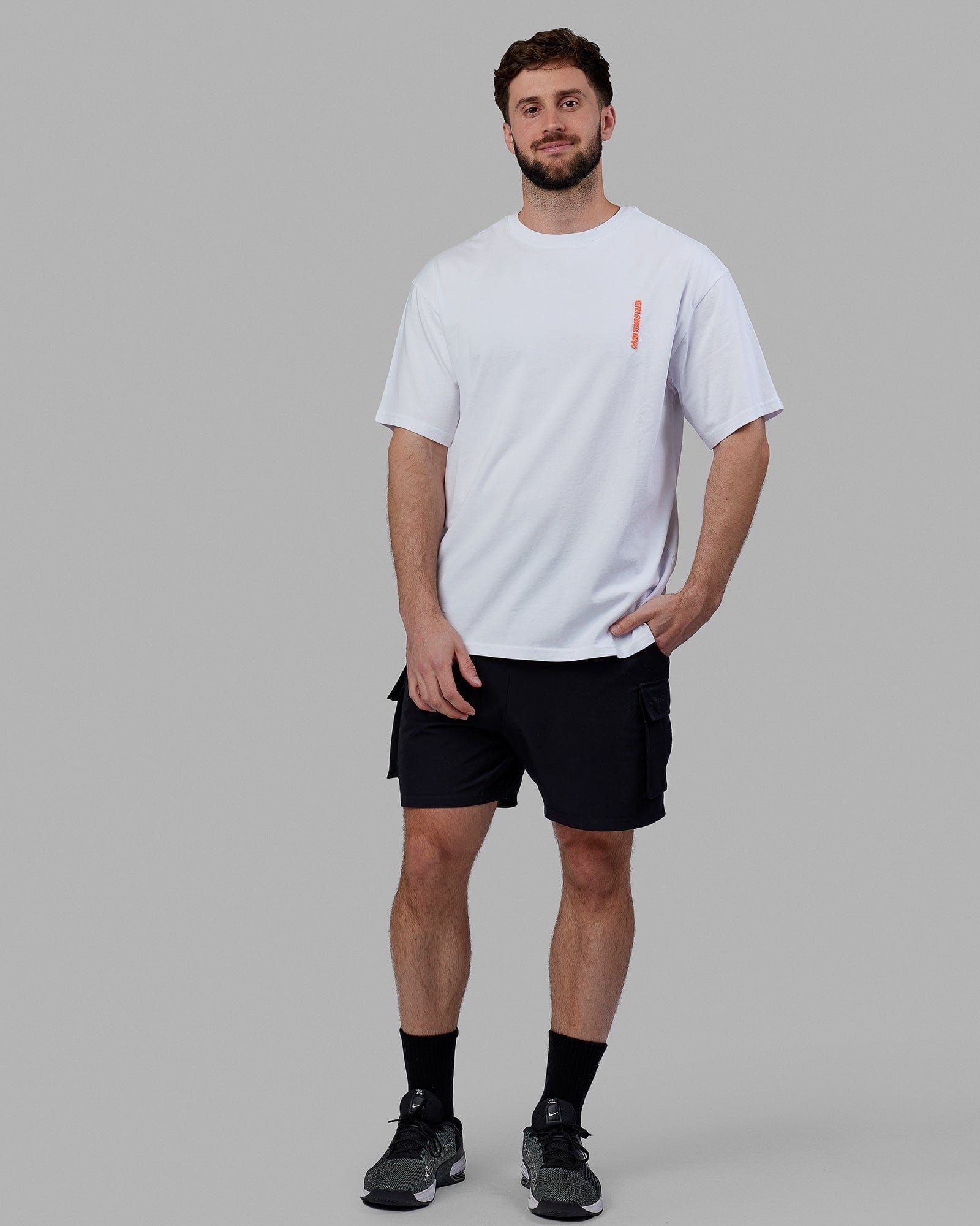 Unisex Good Times Global Heavyweight Tee Oversize - White-Red-Purple sold by LSKD product image thumbnail 2