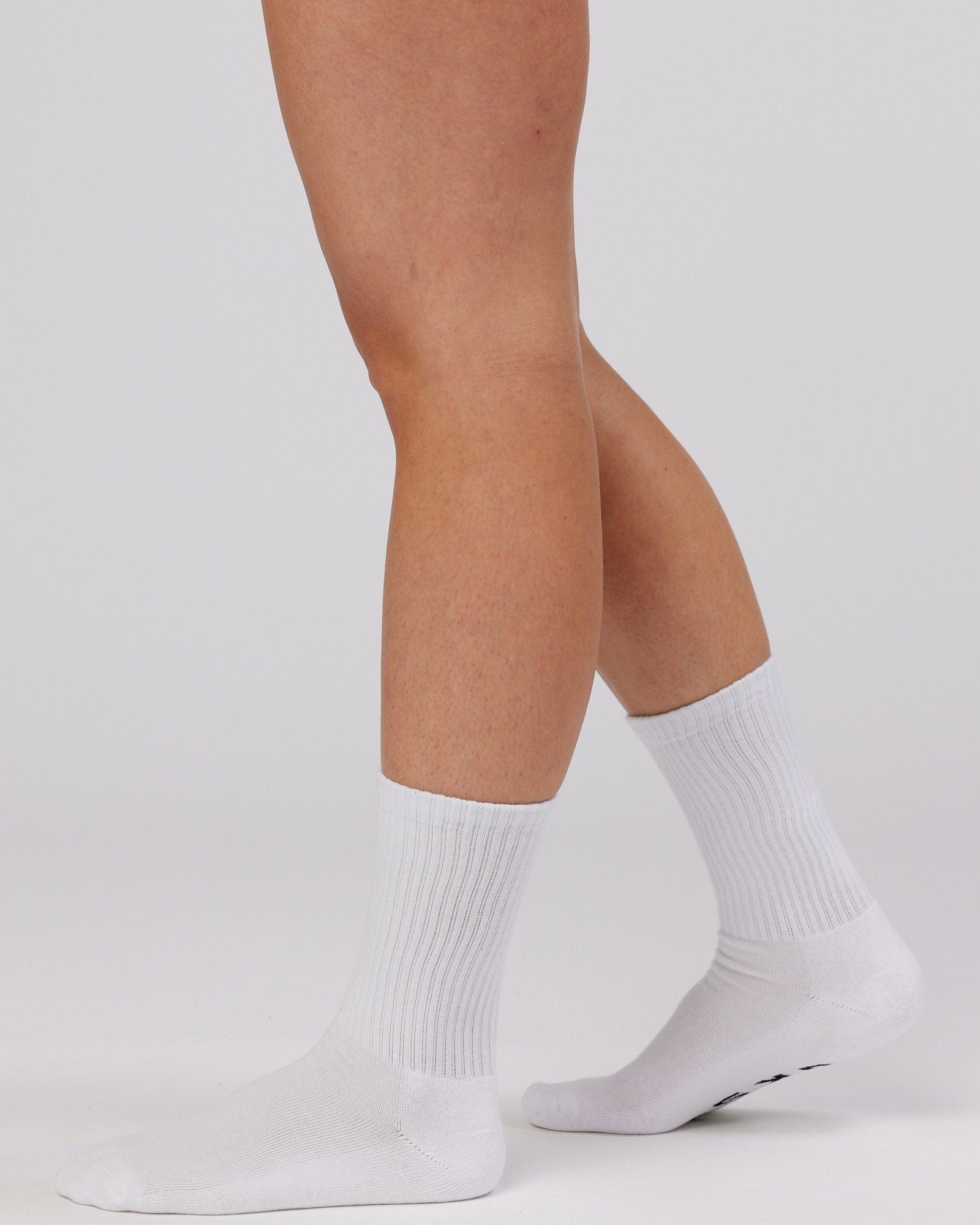 Essential 3 Pack Crew Socks - White sold by LSKD product image thumbnail 3