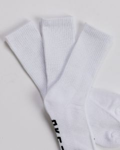 Essential 3 Pack Crew Socks - White sold by LSKD