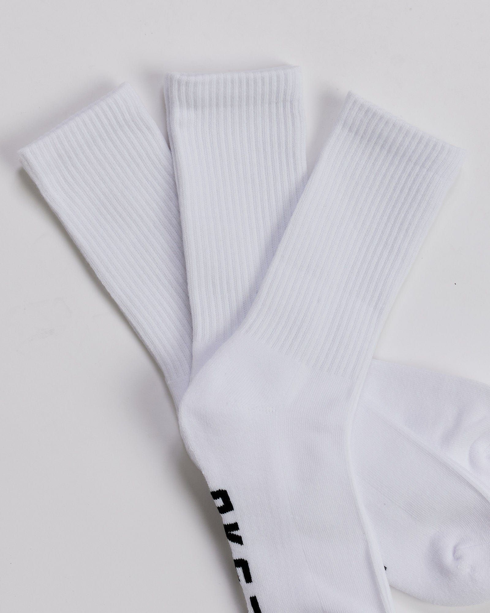 Essential 3 Pack Crew Socks - White sold by LSKD product image thumbnail 2