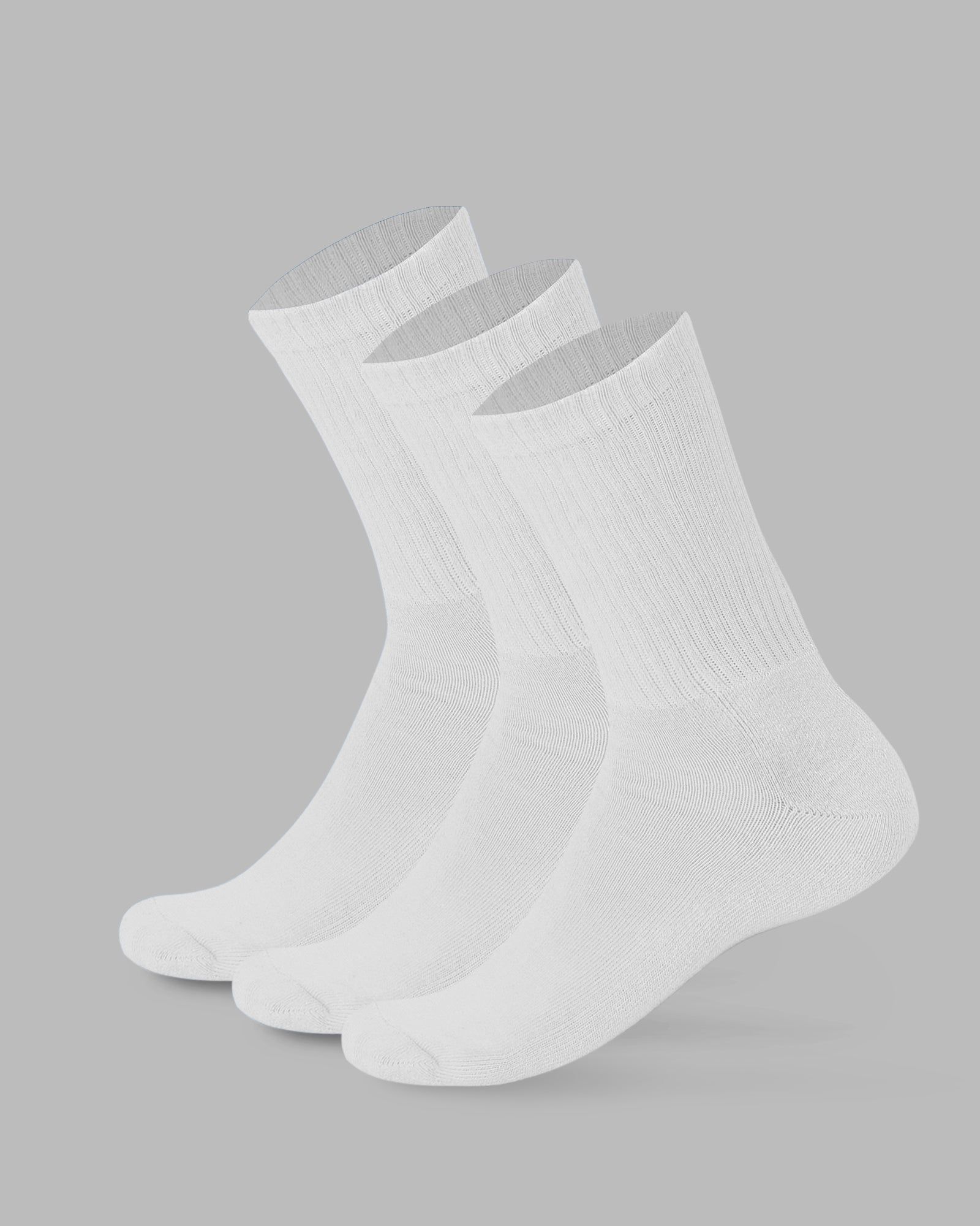 Essential 3 Pack Crew Socks - White sold by LSKD