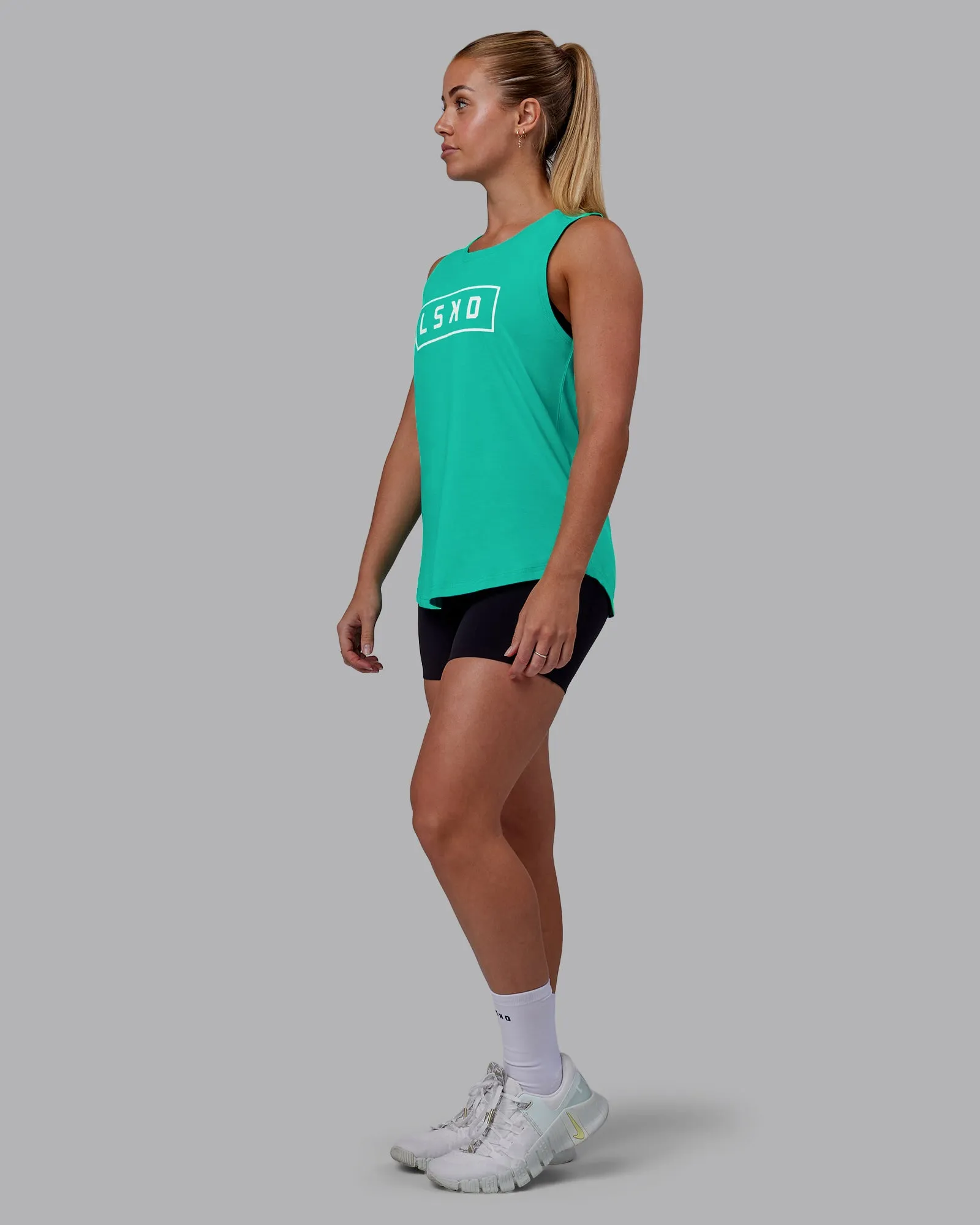 Luna FLXCotton Longline Tank - Atlantis-White sold by LSKD product image thumbnail 2