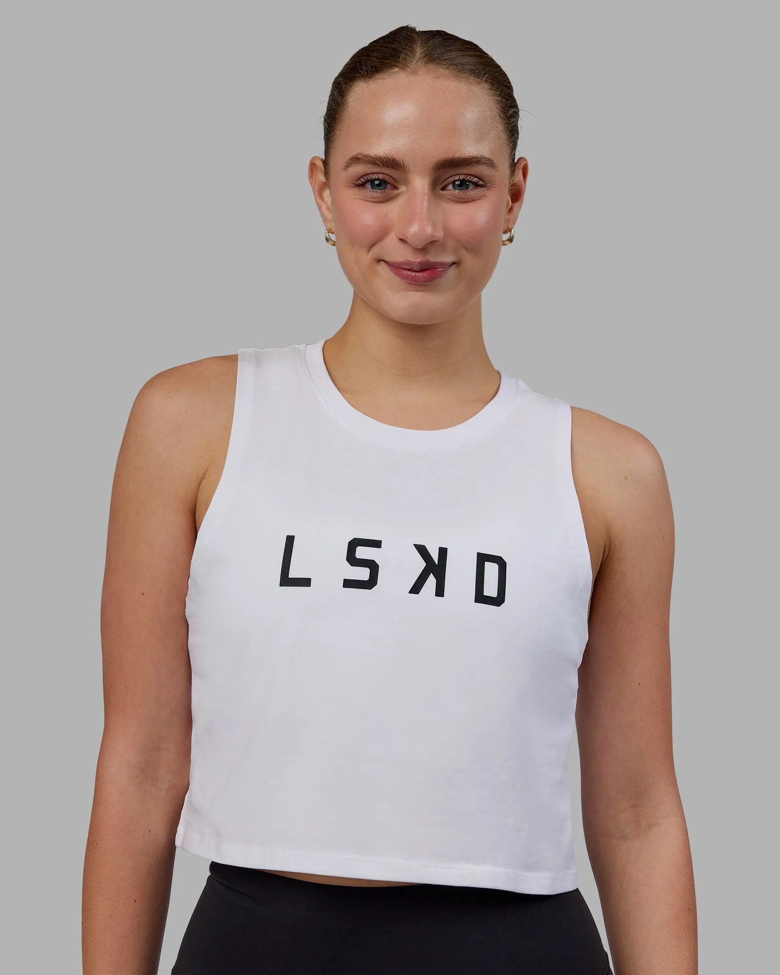 Agile FLXCotton Tank - White-Black sold by LSKD