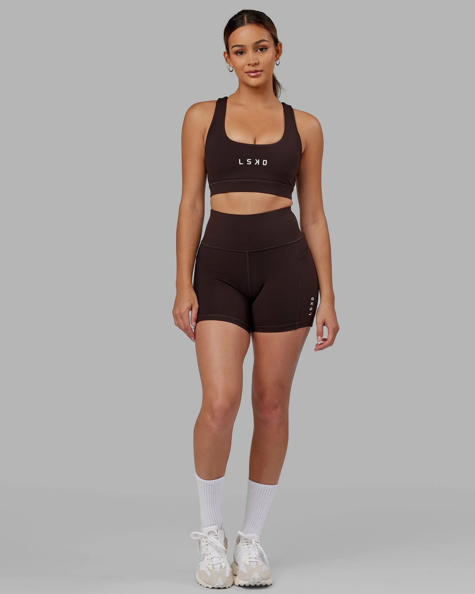 Rep Sports Bra Small Logo - Dark Walnut sold by LSKD product image thumbnail 3