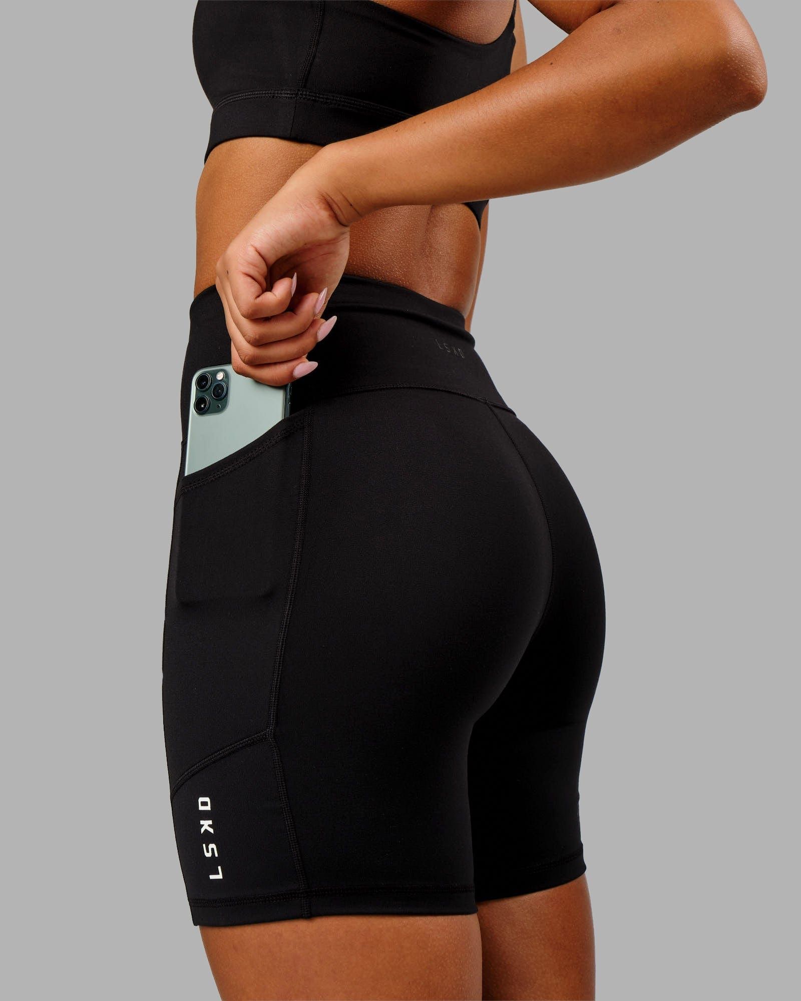 Rep Mid Short Tights Small Logo - Black sold by LSKD product image thumbnail 3