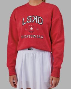 Sports Dept. Cropped Sweater - Scarlet sold by LSKD