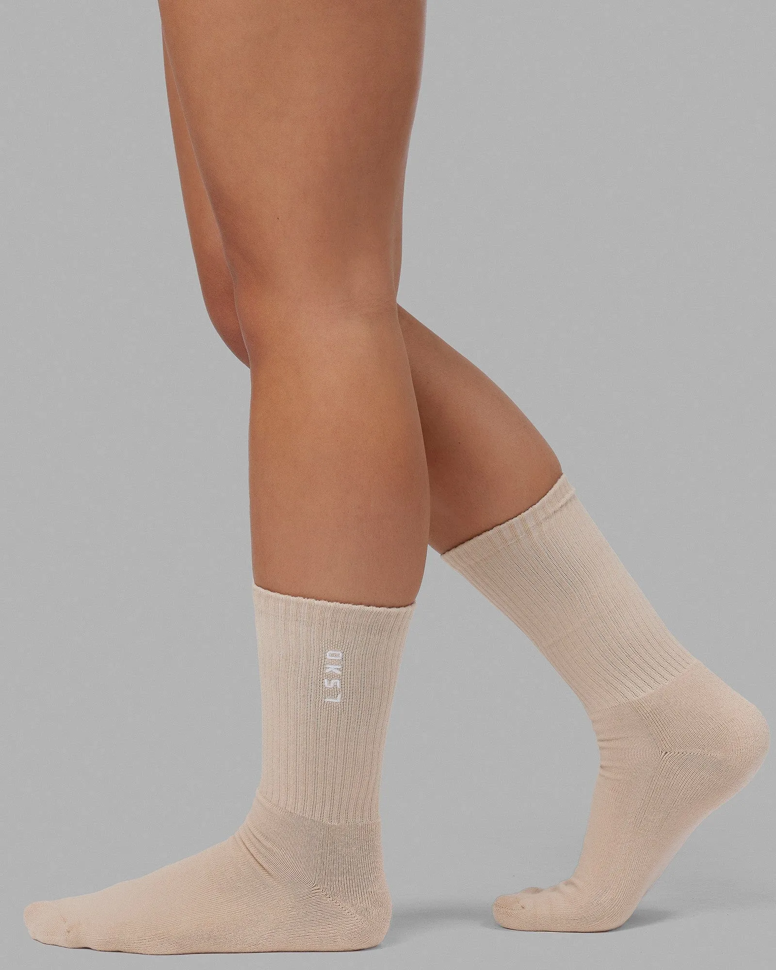 Signal Crew Socks 3 Pack - White-Shale Beige sold by LSKD product image thumbnail 2