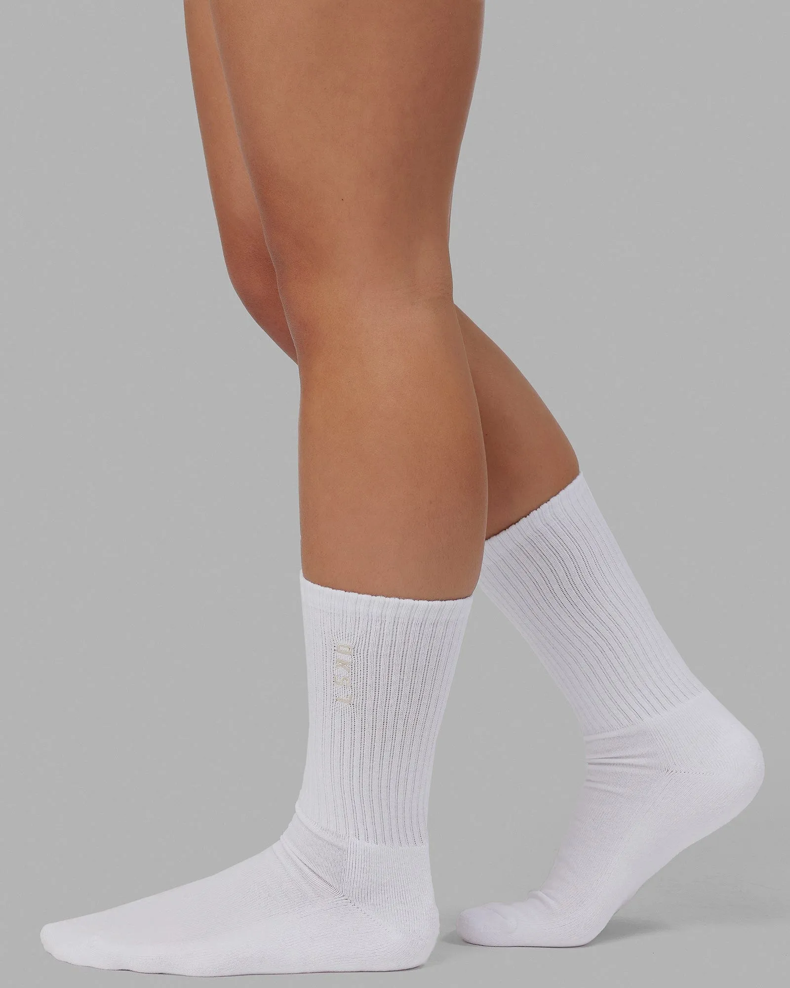 Signal Crew Socks 3 Pack - White-Shale Beige sold by LSKD product image thumbnail 3