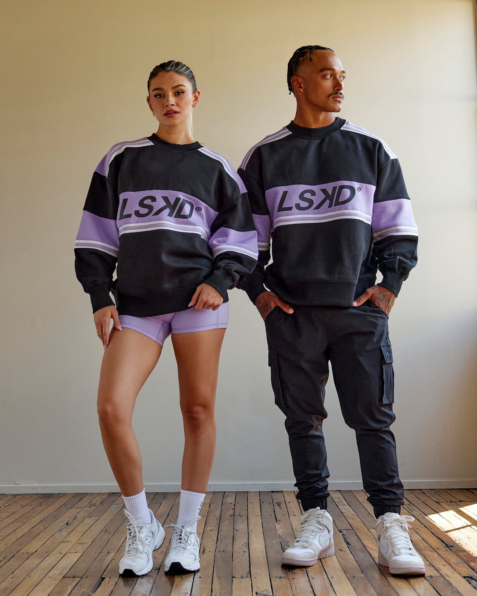 Unisex A-Team Sweater Oversize - Black-Pale Lilac sold by LSKD