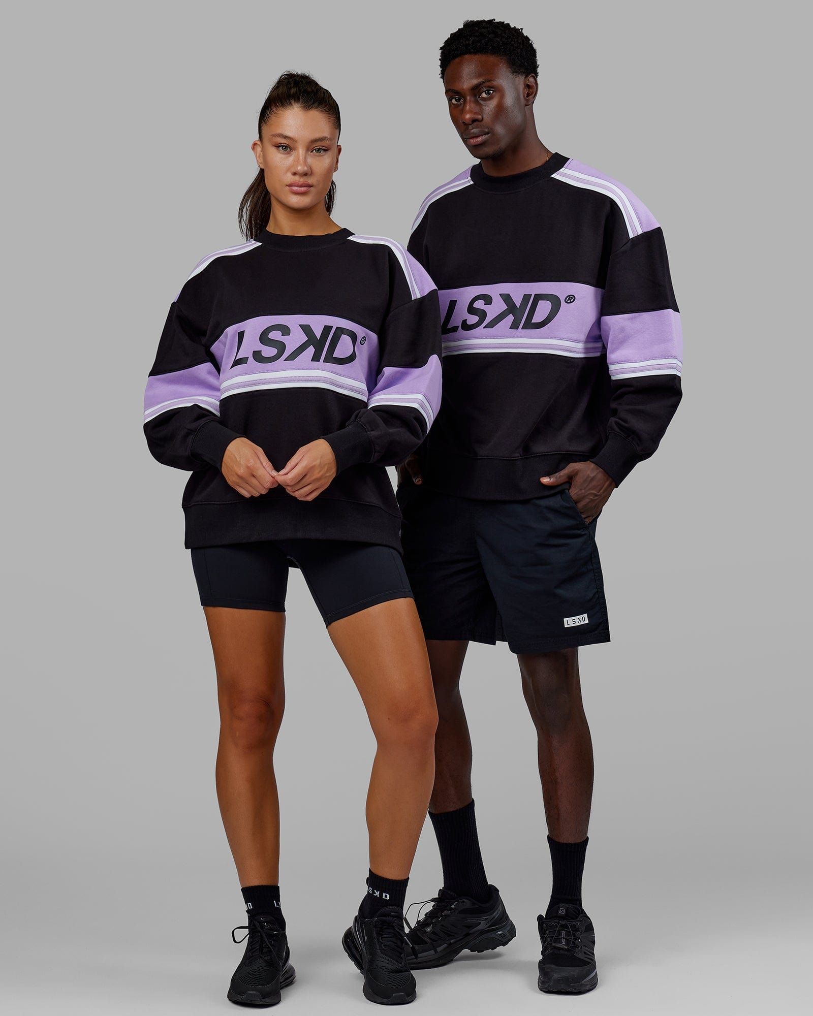 Unisex A-Team Sweater Oversize - Black-Pale Lilac sold by LSKD product image thumbnail 5