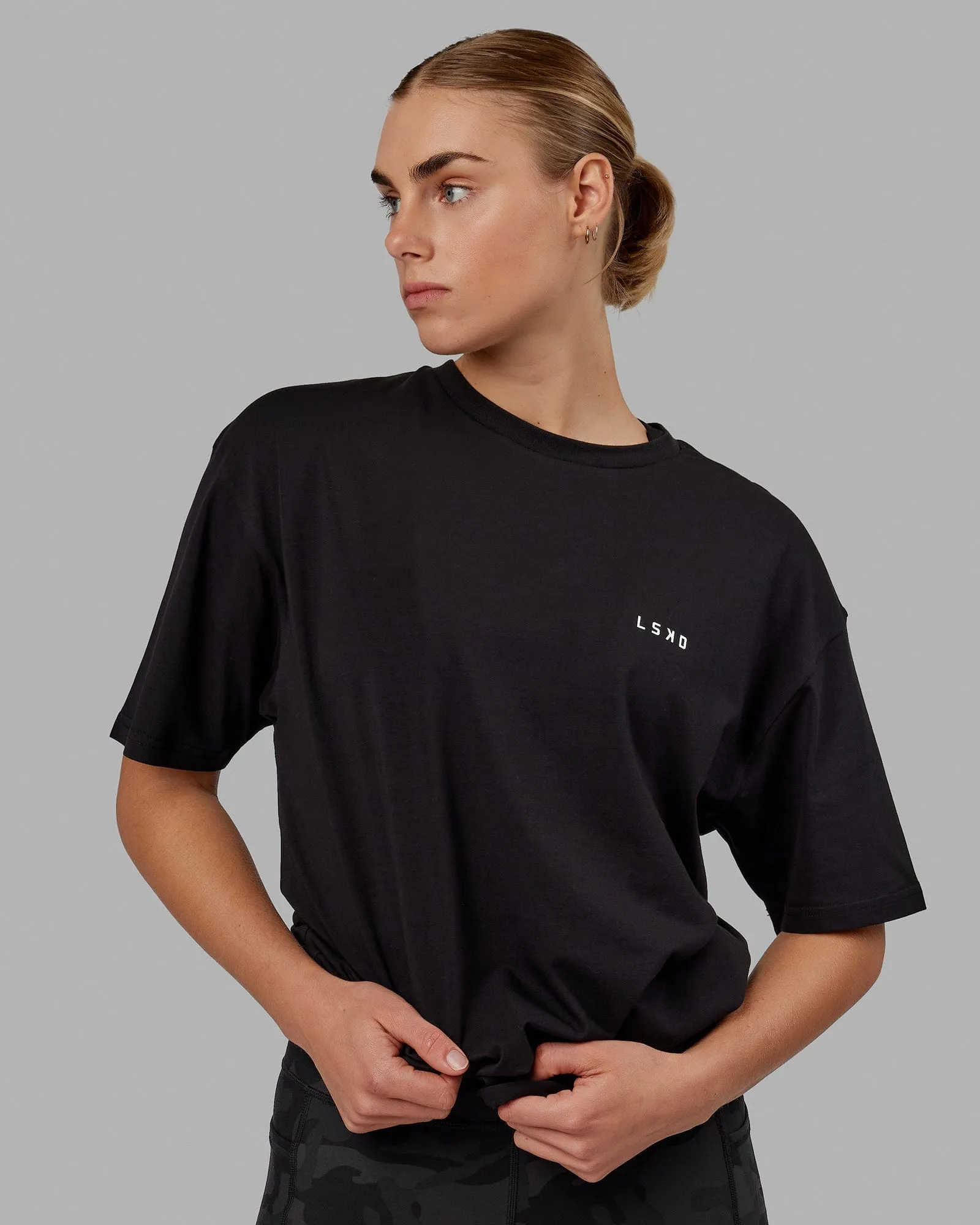 Unisex VS4 FLXCotton Tee Oversize - Black-White sold by LSKD product image thumbnail 3