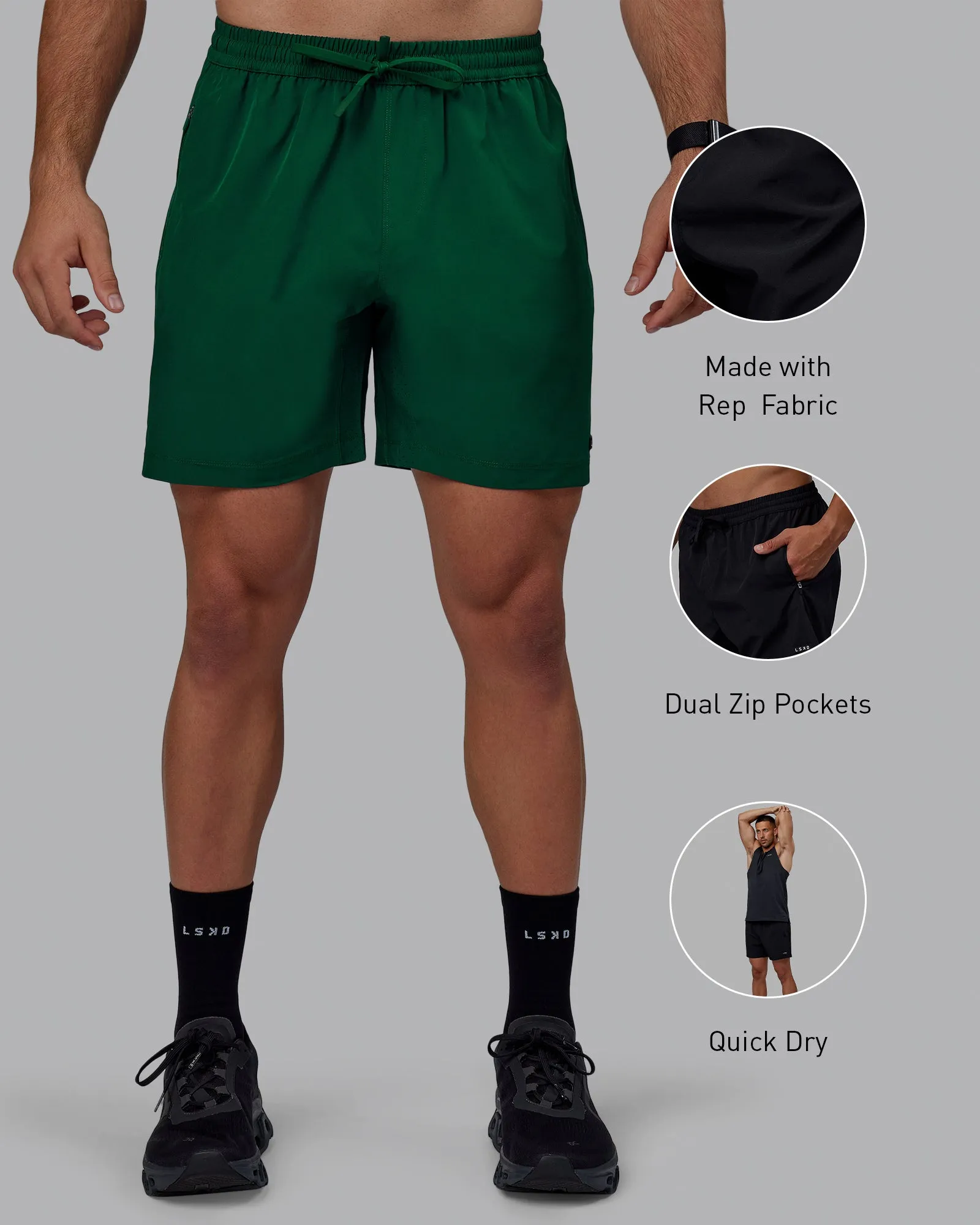 Rep 7'' Performance Short - Deep Emerald sold by LSKD product image thumbnail 2