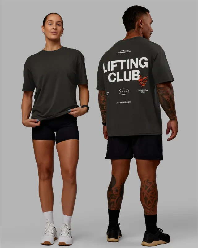 Unisex Lifting Club FLXCotton Tee Oversize - Pirate Black-Off White sold by LSKD