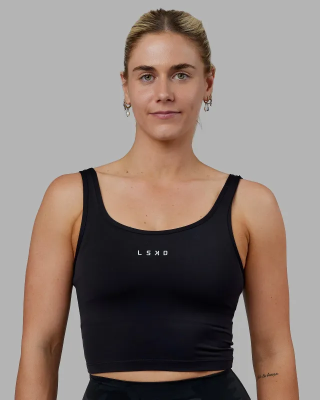 Staple Active Cropped Tank - Black sold by LSKD