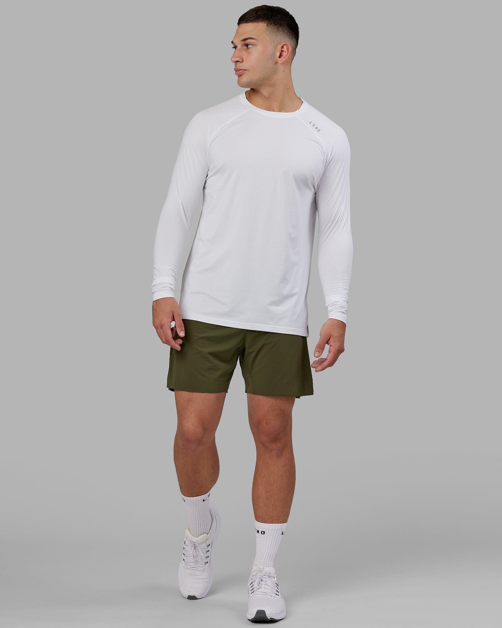 Perform VapourFLX LS Tee - White Marl sold by LSKD product image thumbnail 3