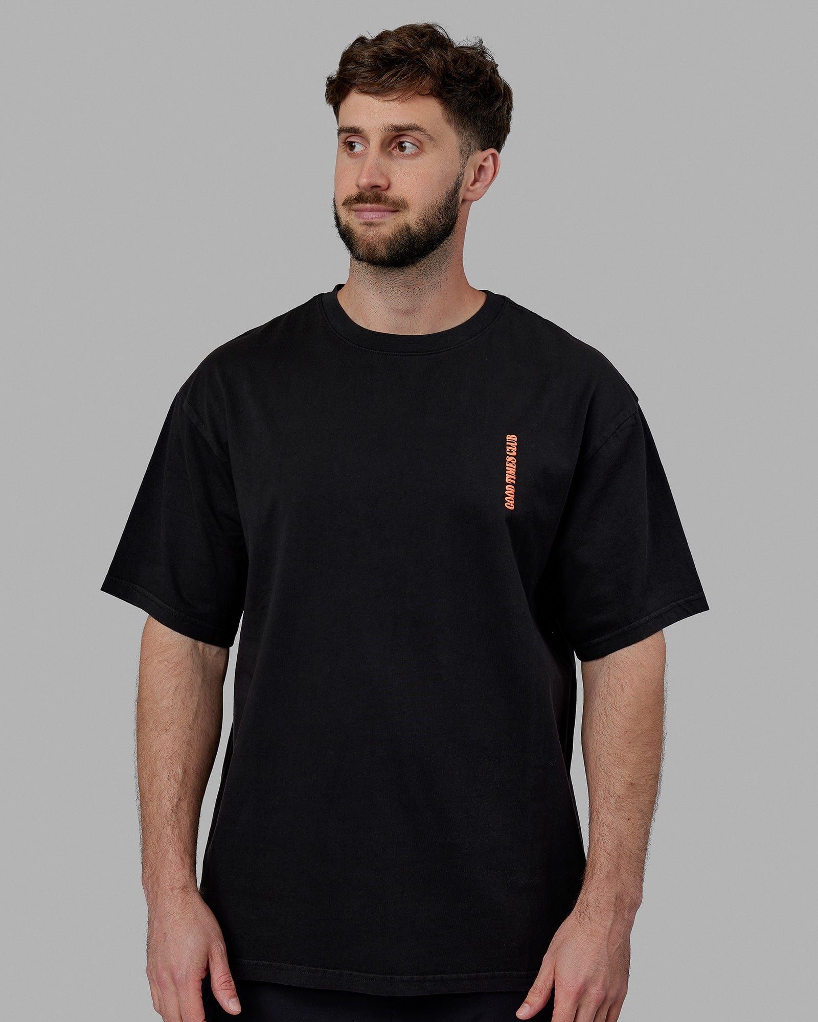 Unisex Good Times Global Heavyweight Tee Oversize - Black-Red-Purple sold by LSKD product image thumbnail 2