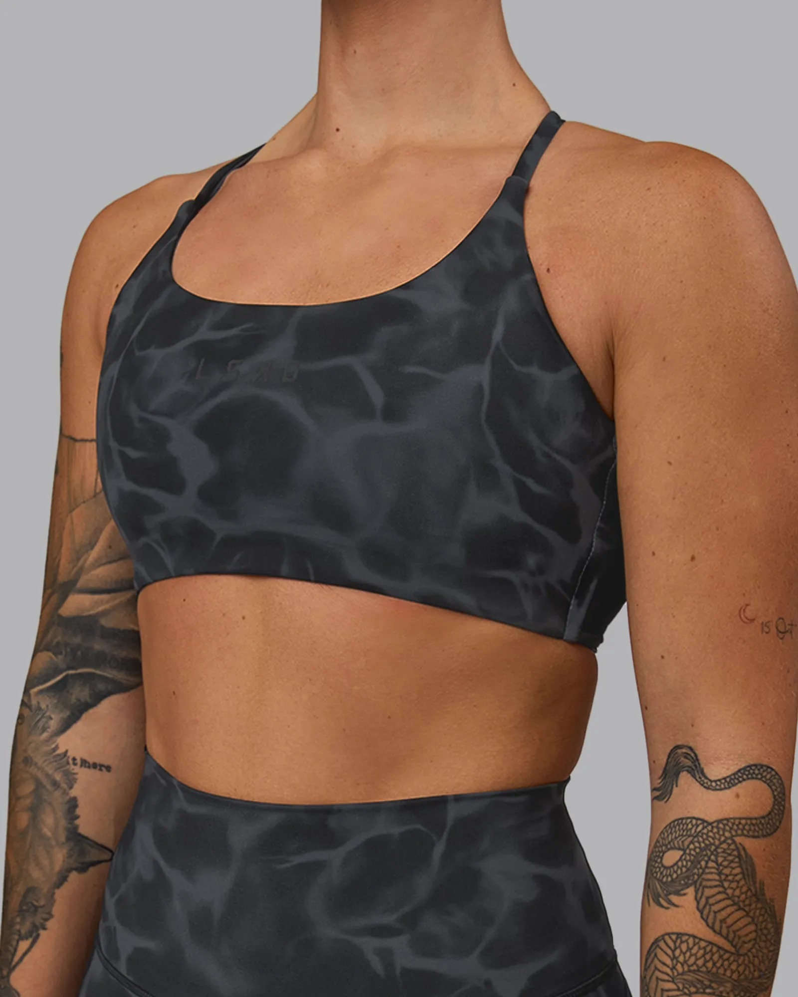 Twist Sports Bra - Tranquil-Black sold by LSKD product image thumbnail 4