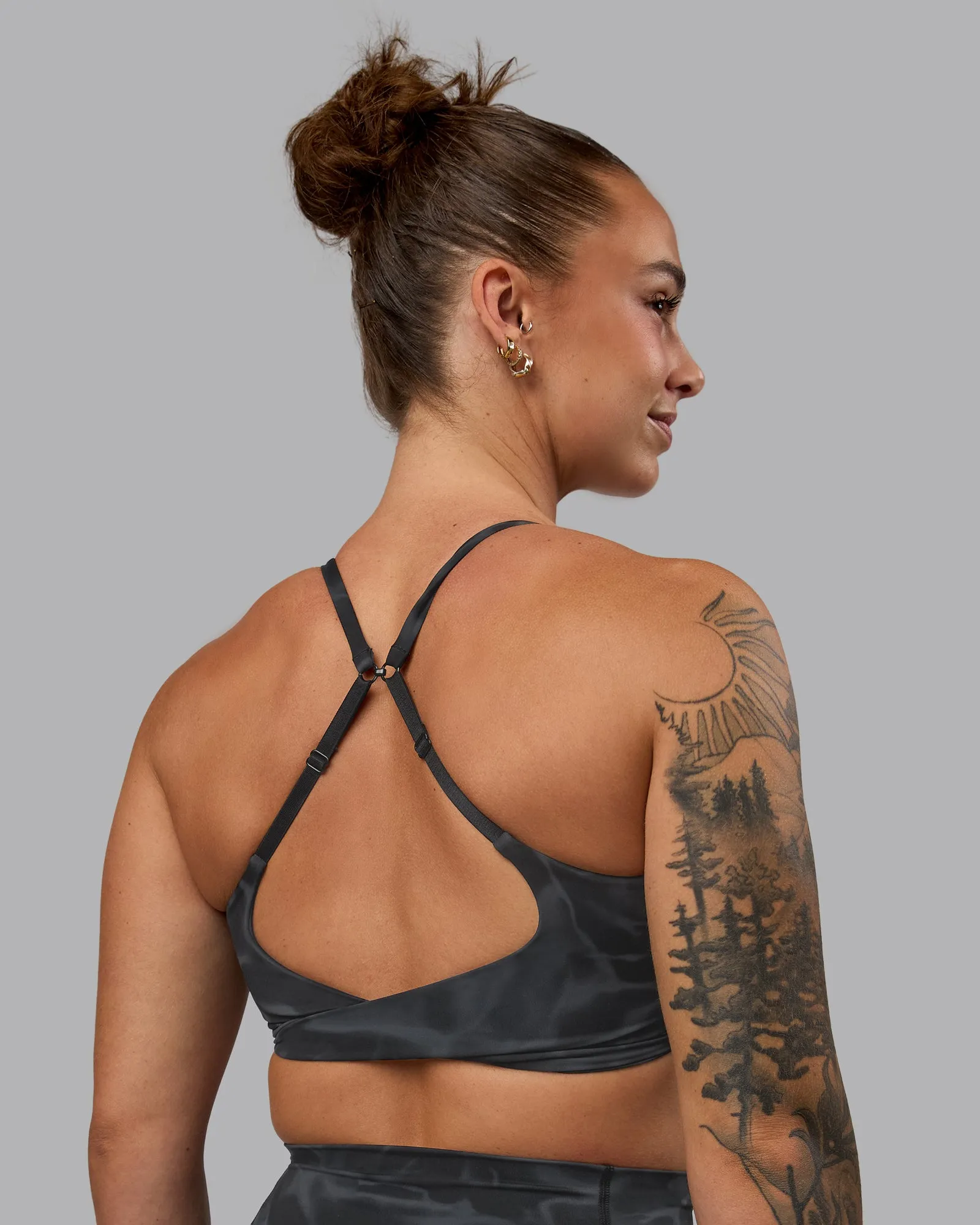Twist Sports Bra - Tranquil-Black sold by LSKD