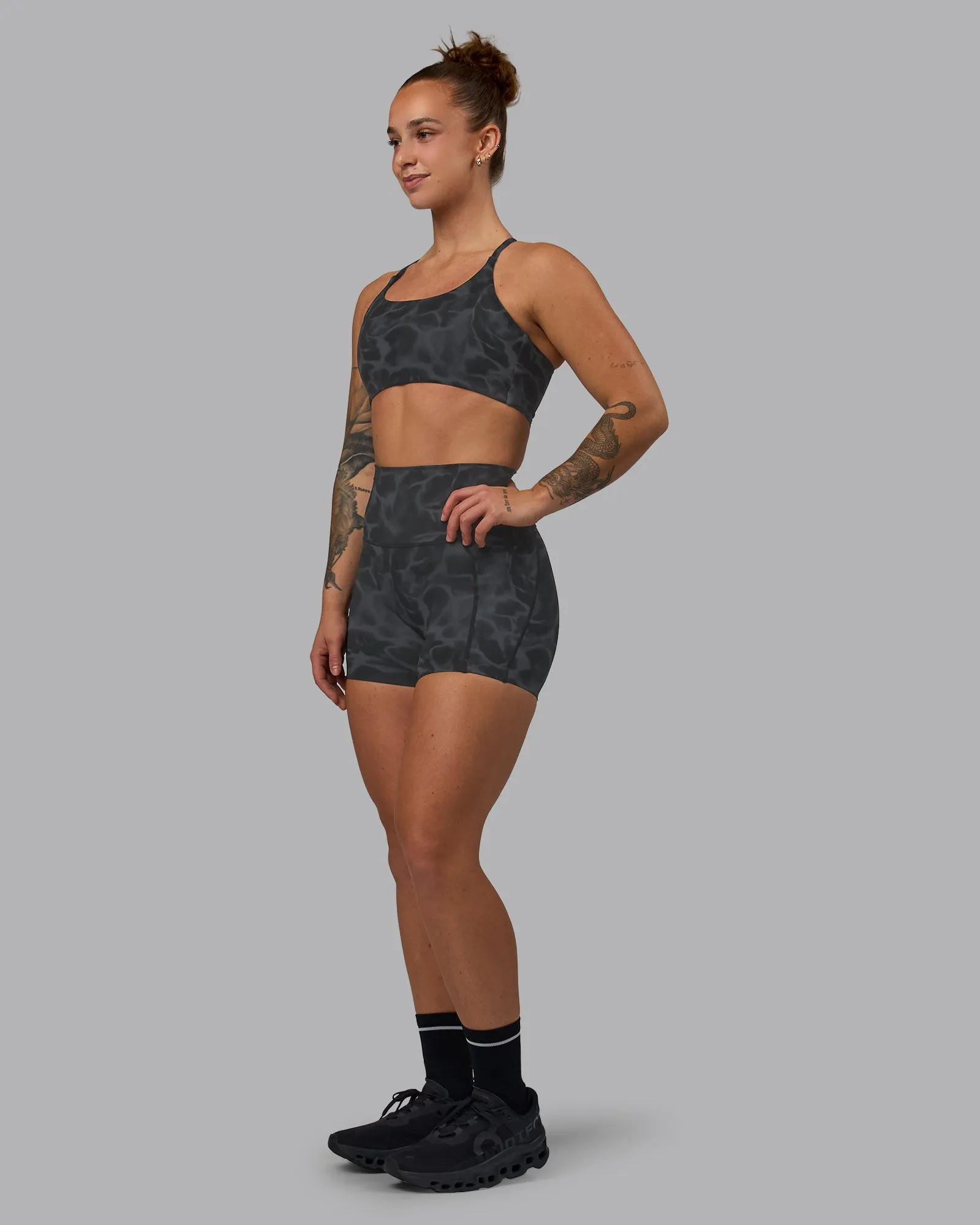 Twist Sports Bra - Tranquil-Black sold by LSKD product image thumbnail 5