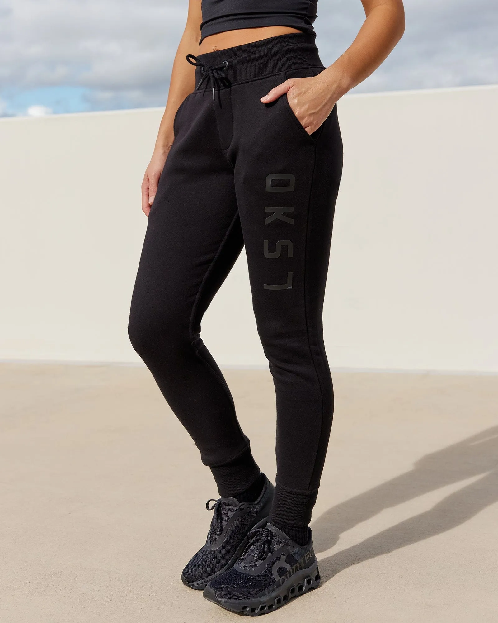 Unisex Structure Track Pants - Black-Black sold by LSKD product image thumbnail 2