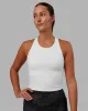 Flow Performance Tank With Shelf Bra - White sold by LSKD