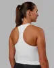 Flow Performance Tank With Shelf Bra - White sold by LSKD