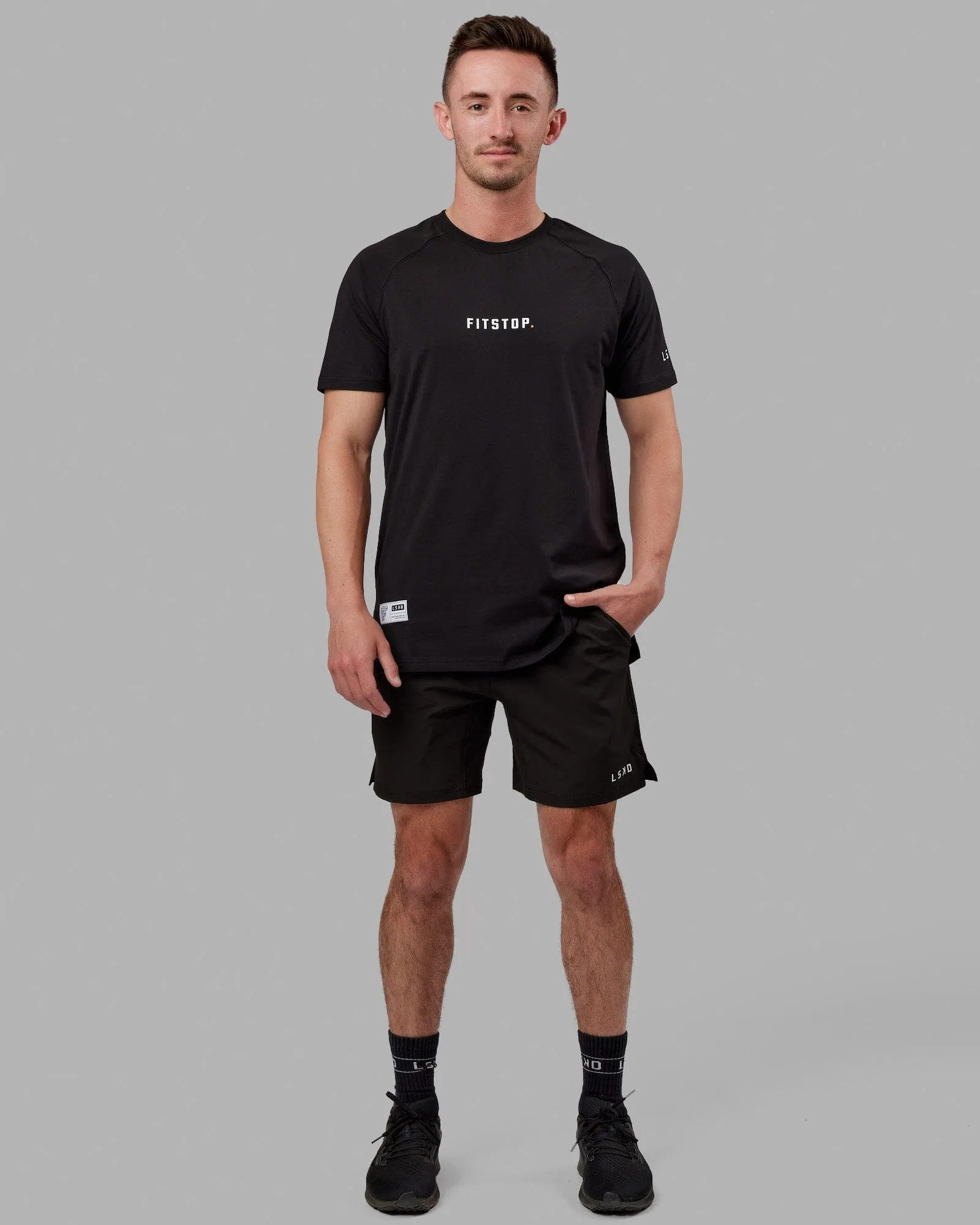 Fitstop Fast FLXCotton Tee - Black-White sold by LSKD product image thumbnail 2