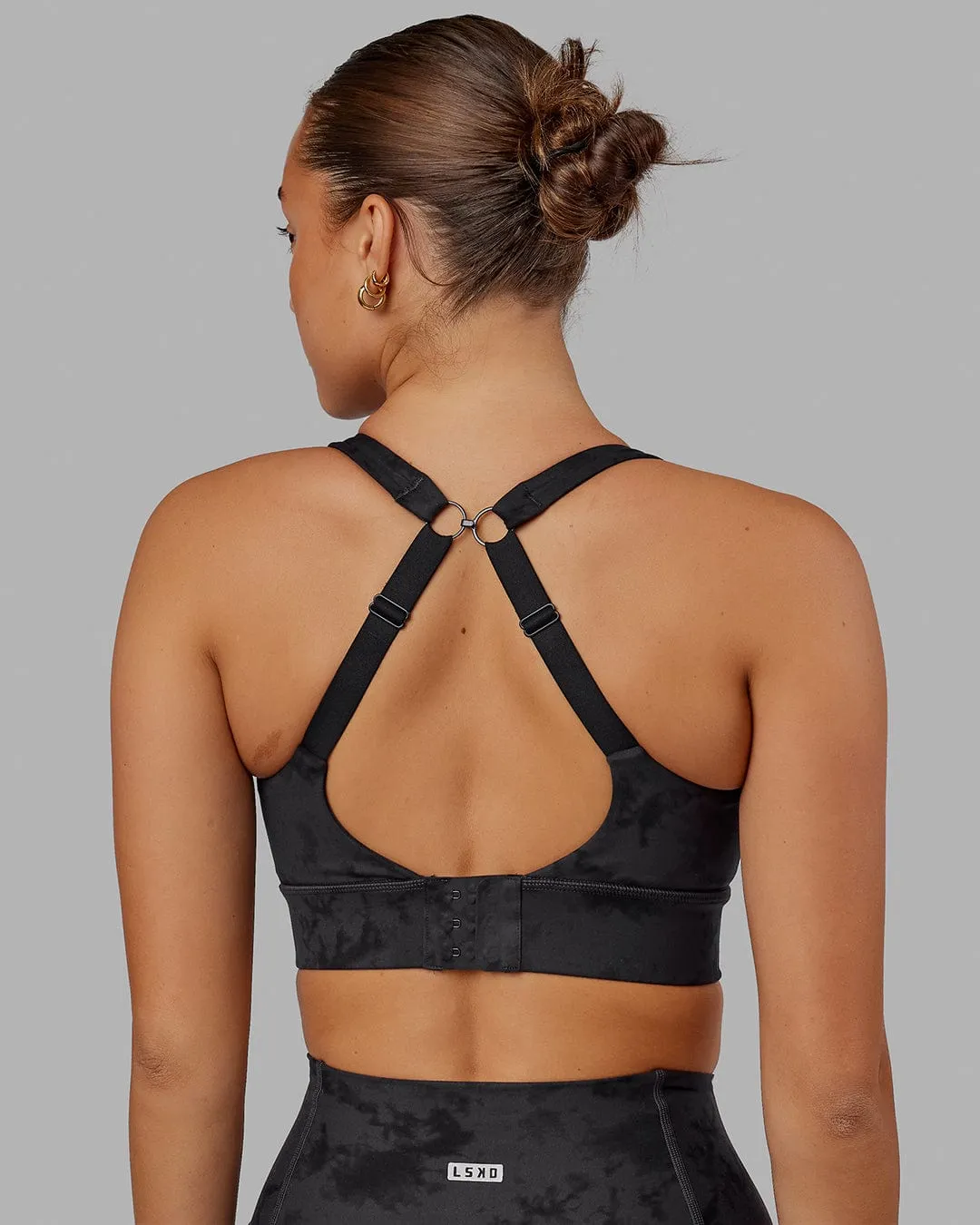 Propel Sports Bra - Black Tie-Dye sold by LSKD product image thumbnail 2