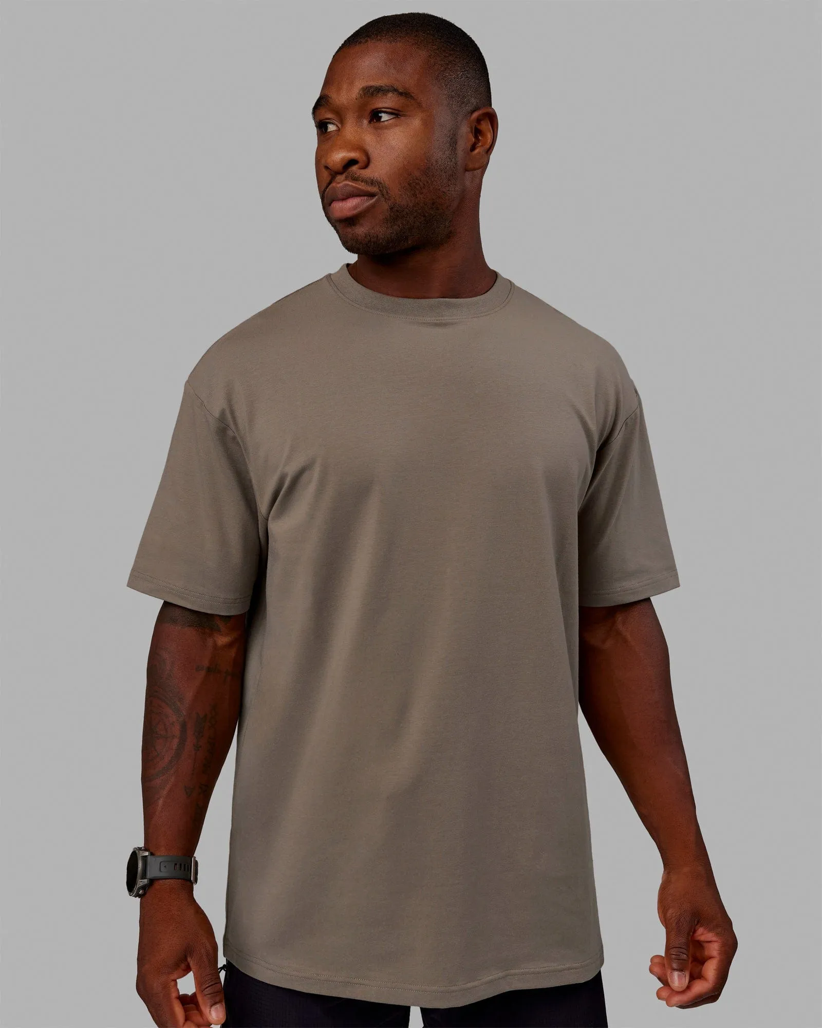 Unisex Love The Run FLXCotton Tee Oversize - Cinder-Smoke sold by LSKD product image thumbnail 5