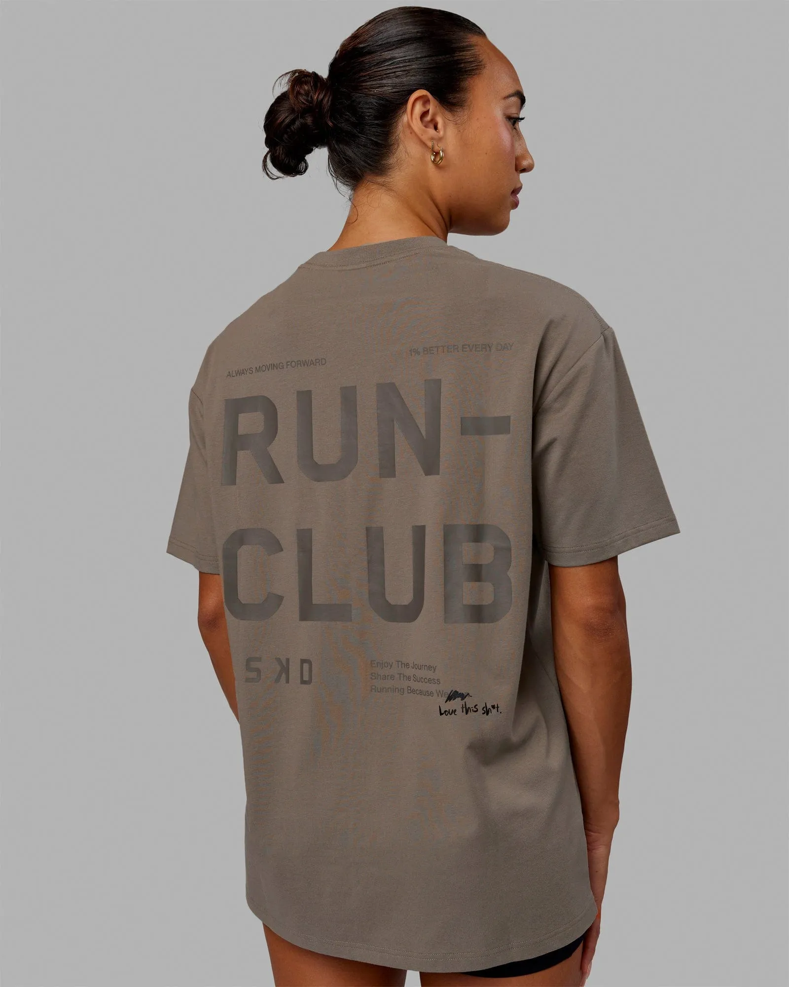 Unisex Love The Run FLXCotton Tee Oversize - Cinder-Smoke sold by LSKD product image thumbnail 2