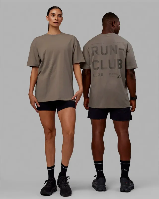 Unisex Love The Run FLXCotton Tee Oversize - Cinder-Smoke sold by LSKD