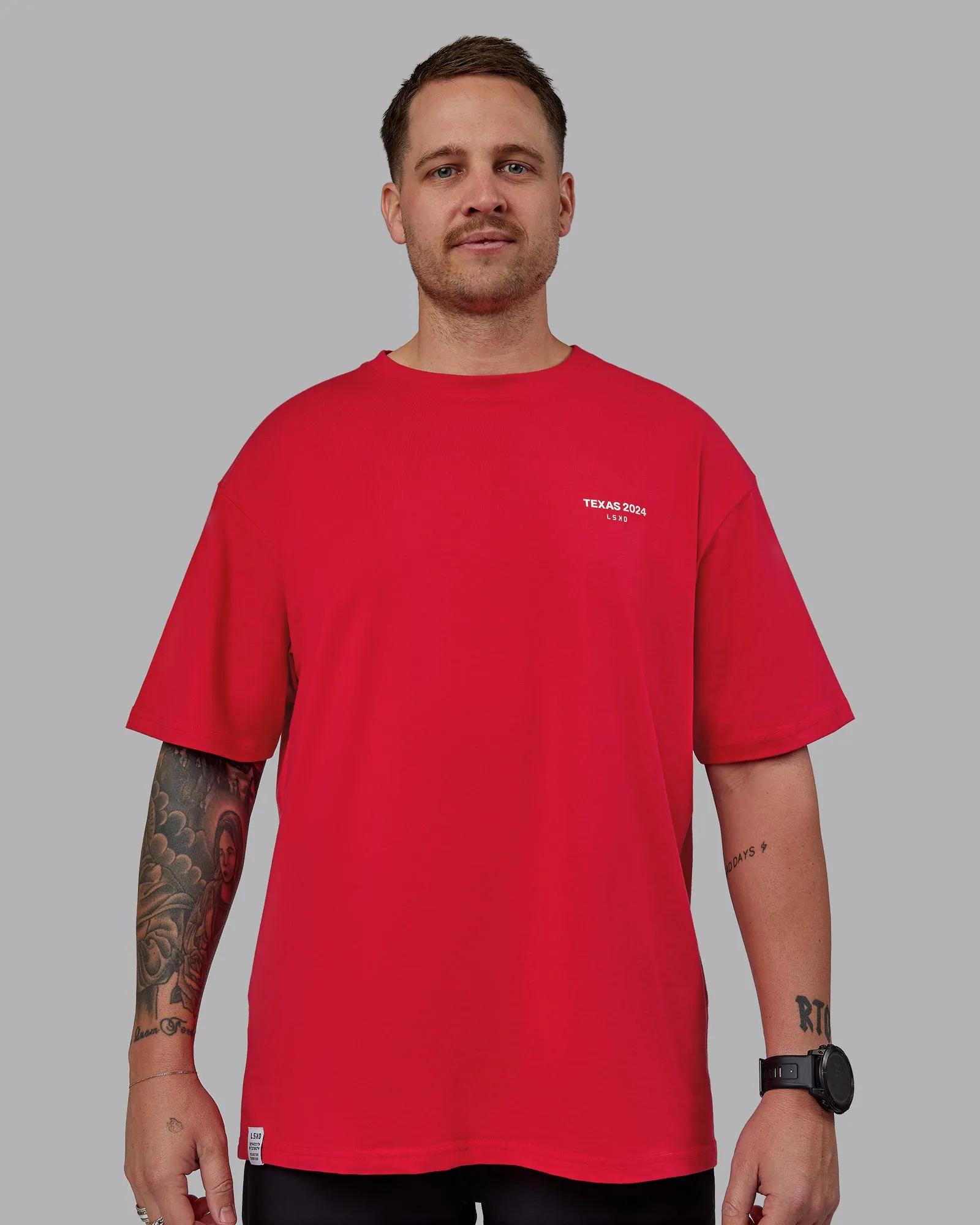 Unisex TEXAS 2024 FLXCotton Tee Oversize - Scarlet sold by LSKD product image thumbnail 3