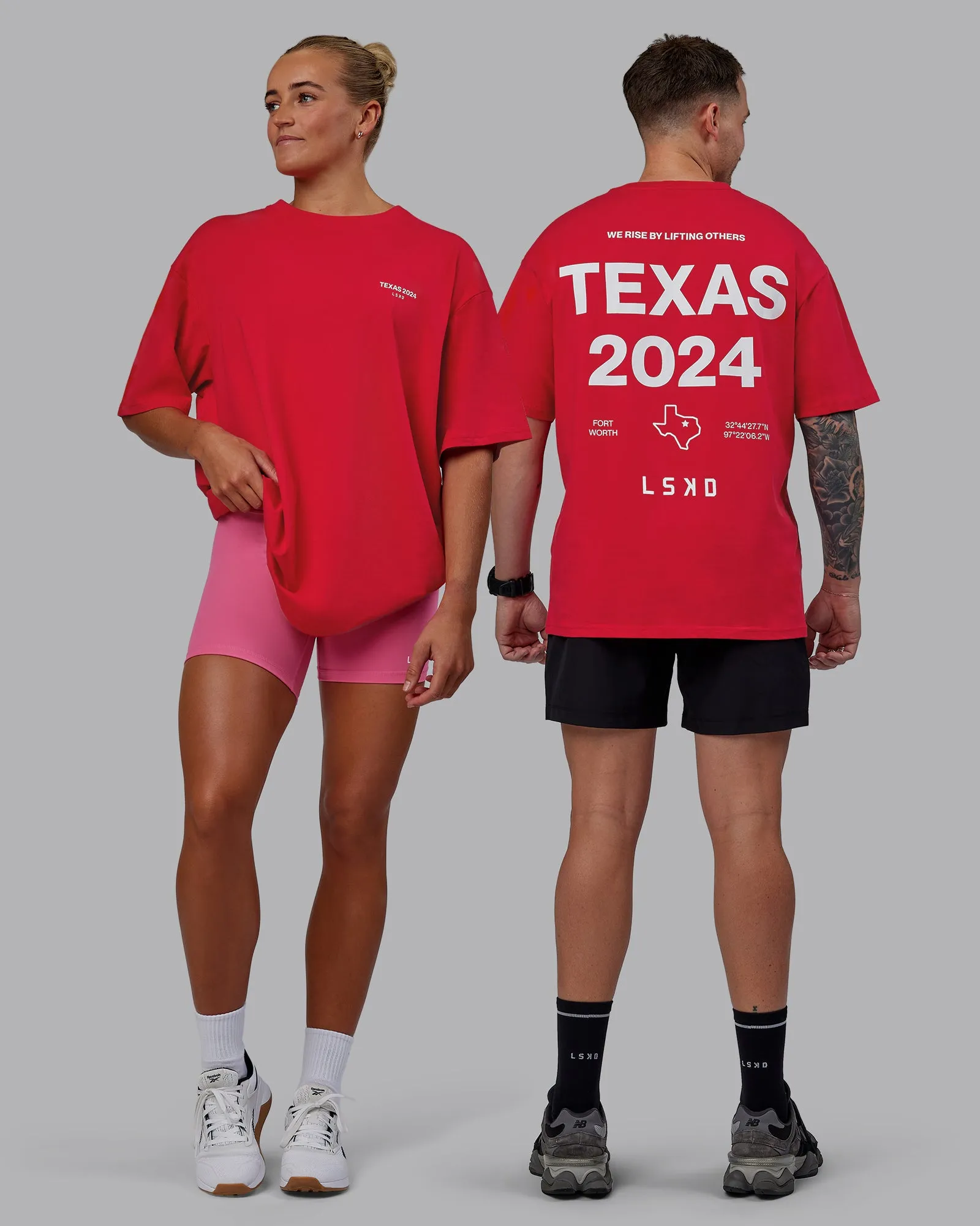 Unisex TEXAS 2024 FLXCotton Tee Oversize - Scarlet sold by LSKD