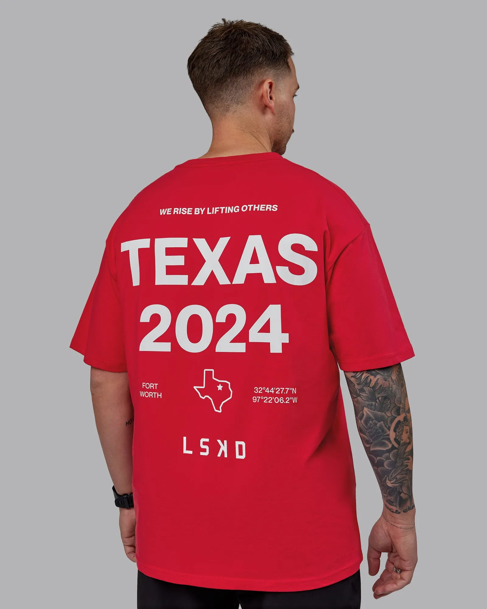 Unisex TEXAS 2024 FLXCotton Tee Oversize - Scarlet sold by LSKD product image thumbnail 5