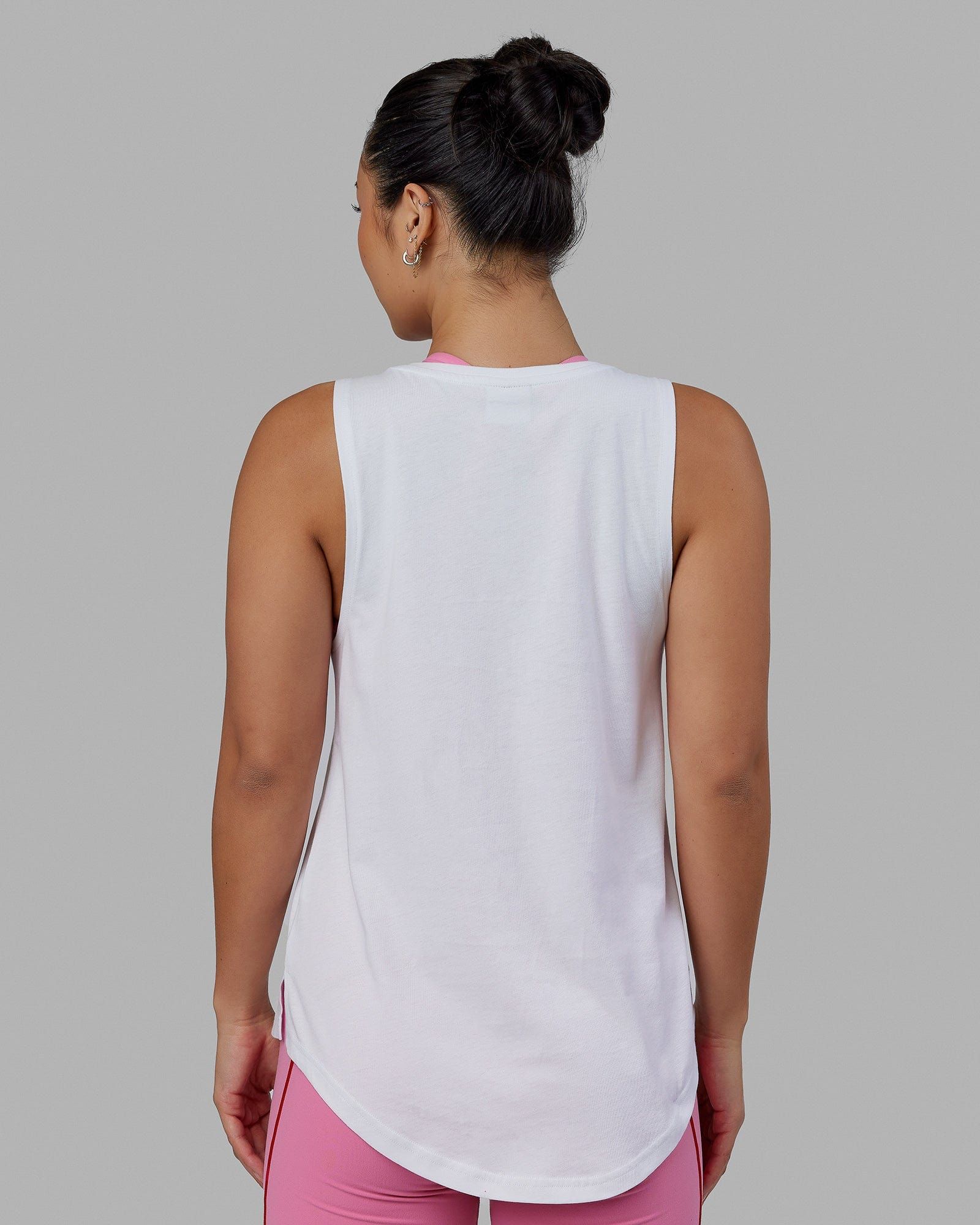Luna Tank - White-Pink Rose sold by LSKD product image thumbnail 5