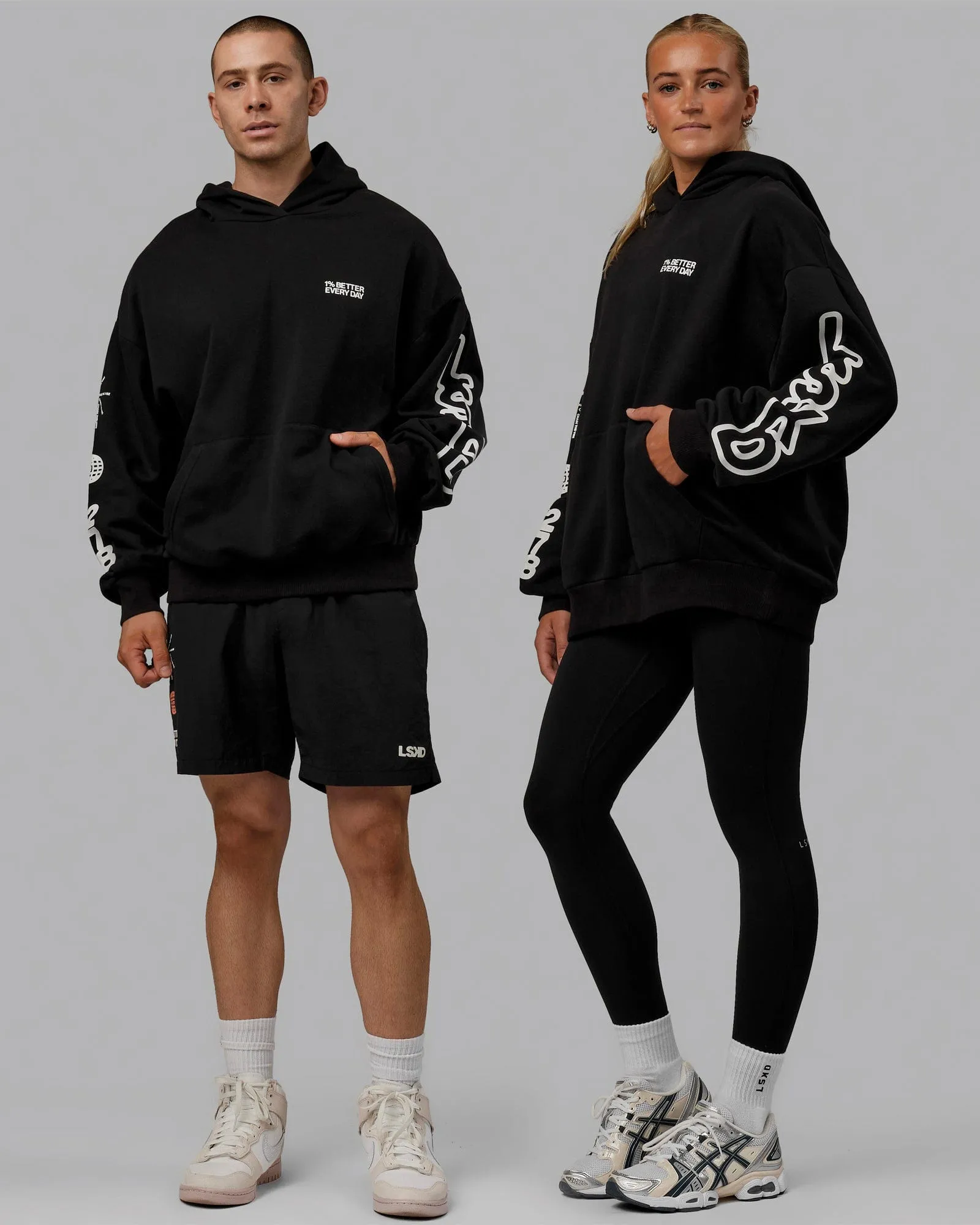 Unisex Millennium Hoodie Oversize - Black-Off White sold by LSKD