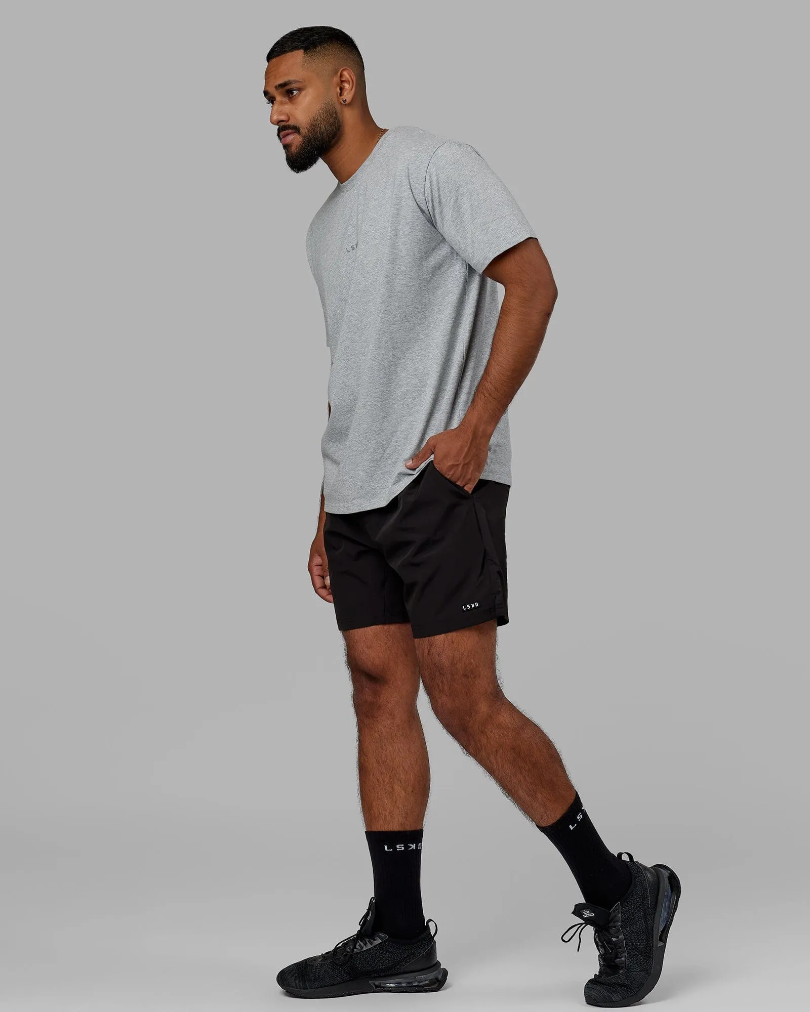 Base FLXCotton Tee - Lt Grey Marl sold by LSKD product image thumbnail 3