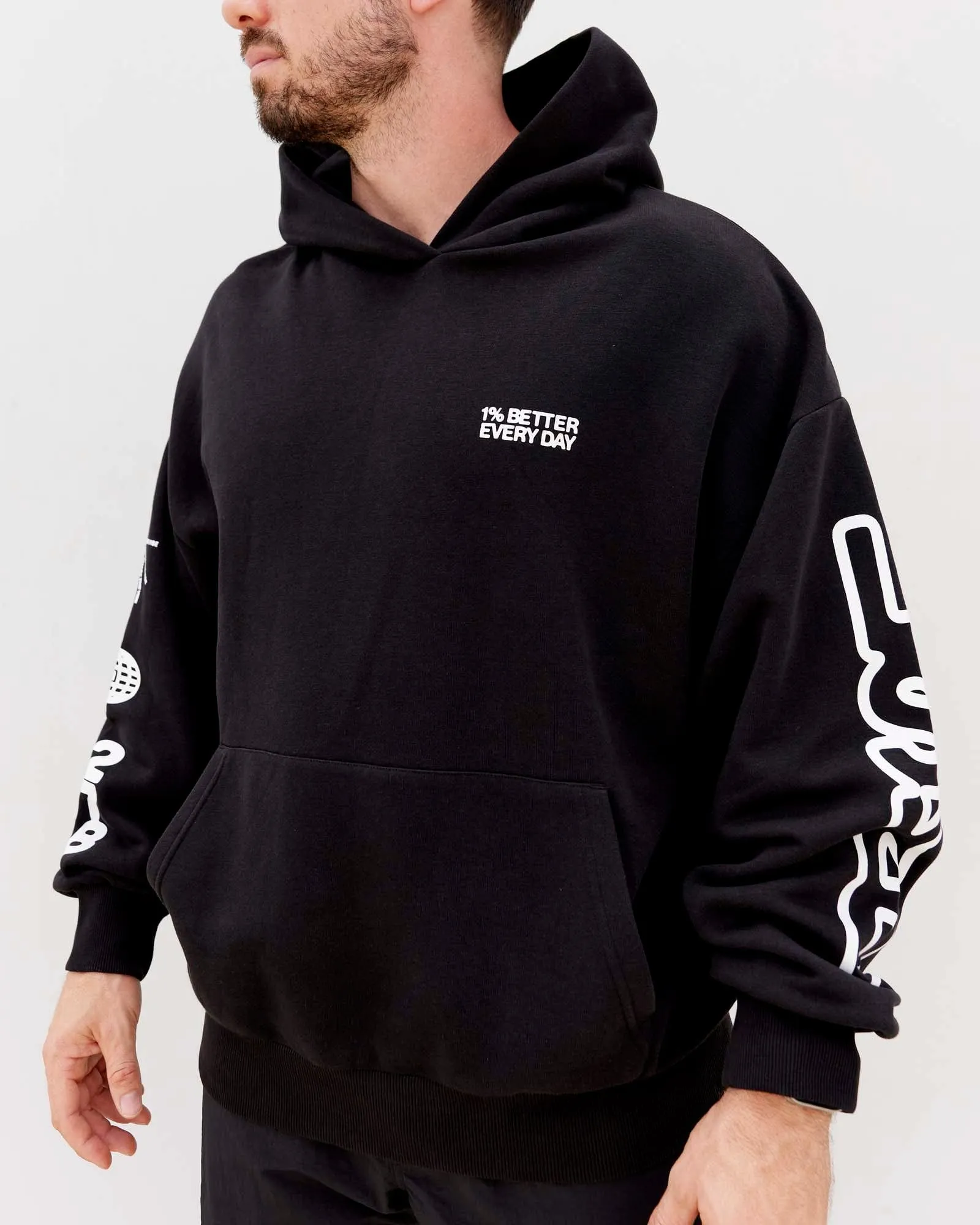 Unisex Millennium Hoodie Oversize - Black-Off White sold by LSKD product image thumbnail 2