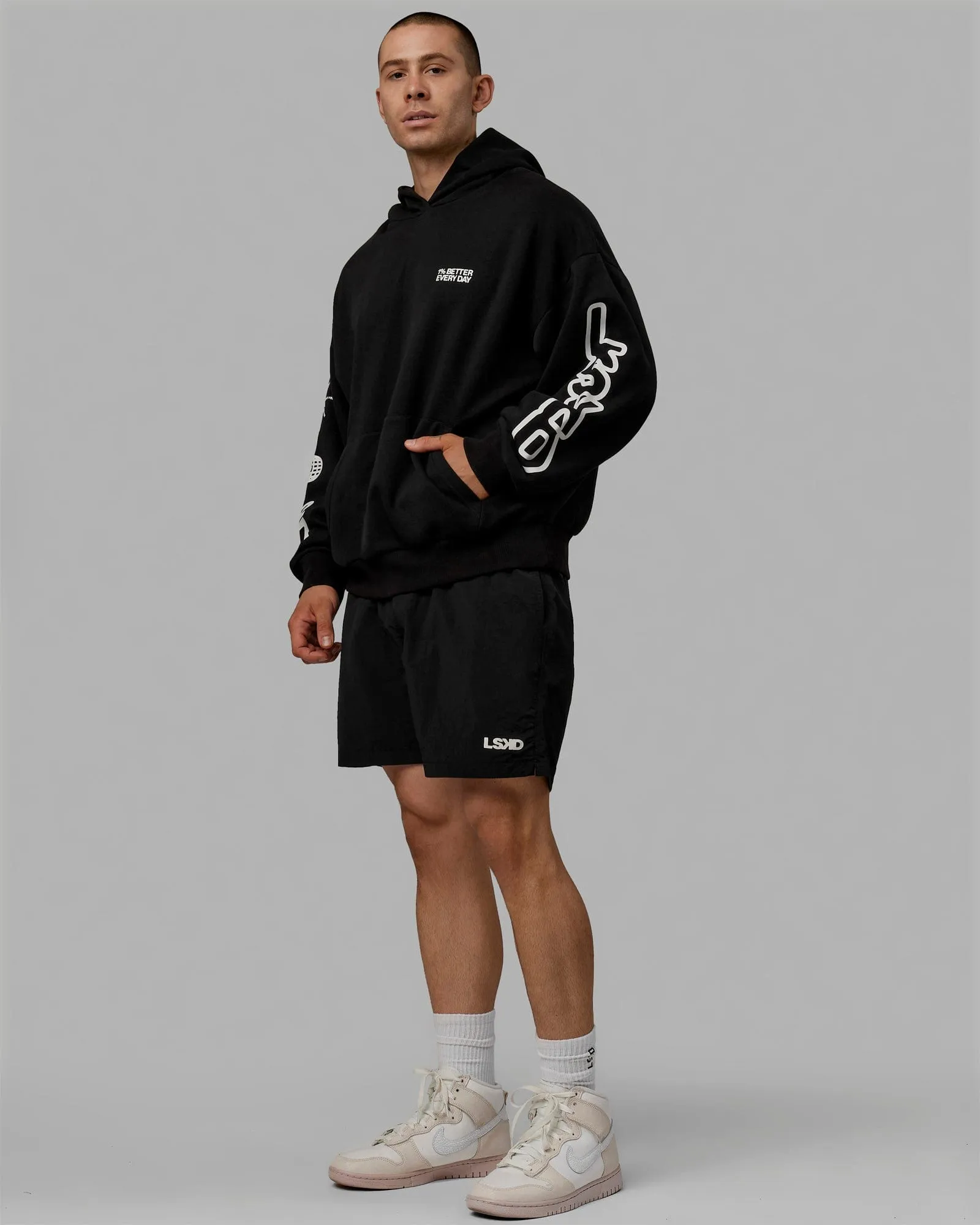 Unisex Millennium Hoodie Oversize - Black-Off White sold by LSKD product image thumbnail 3