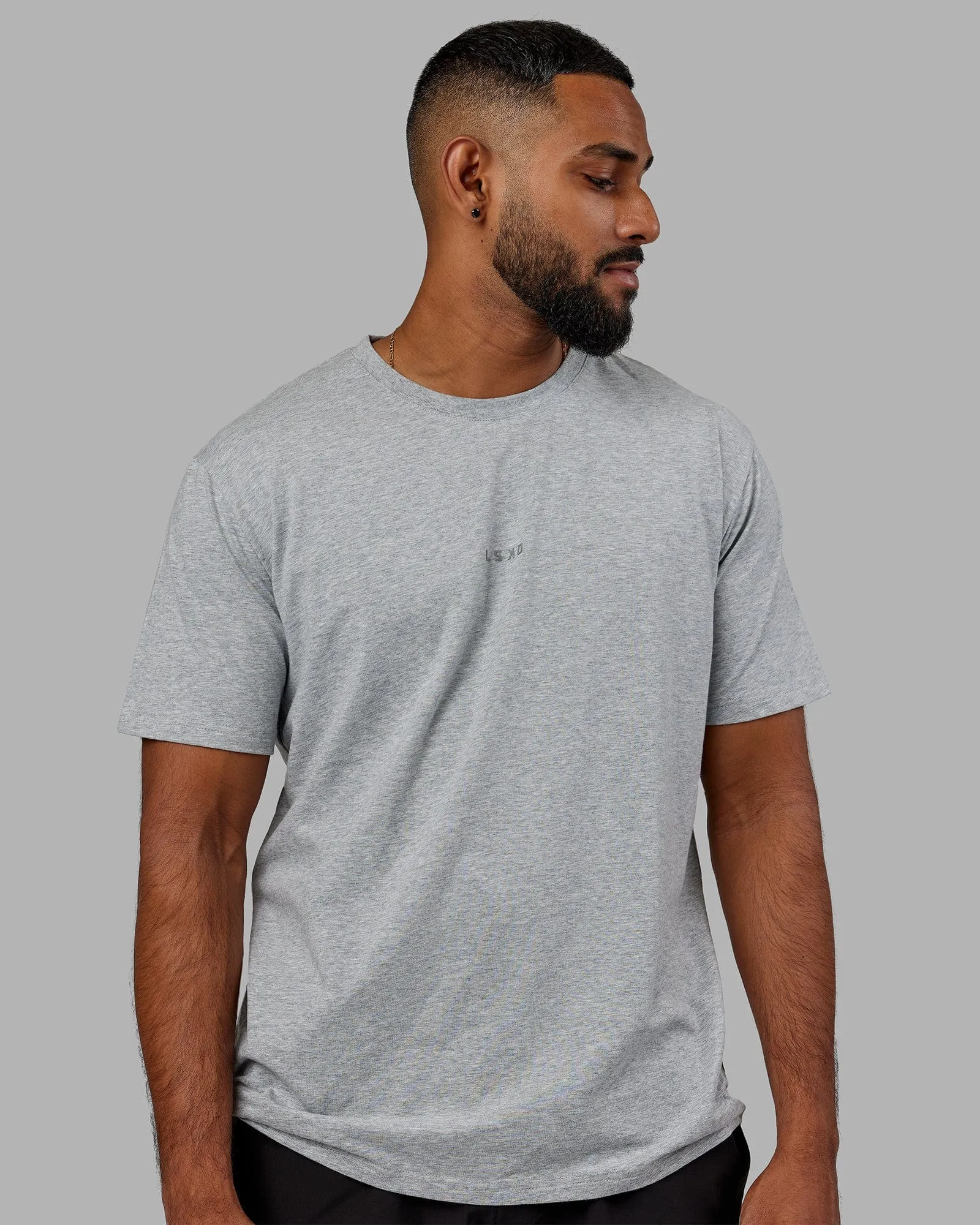 Base FLXCotton Tee - Lt Grey Marl sold by LSKD