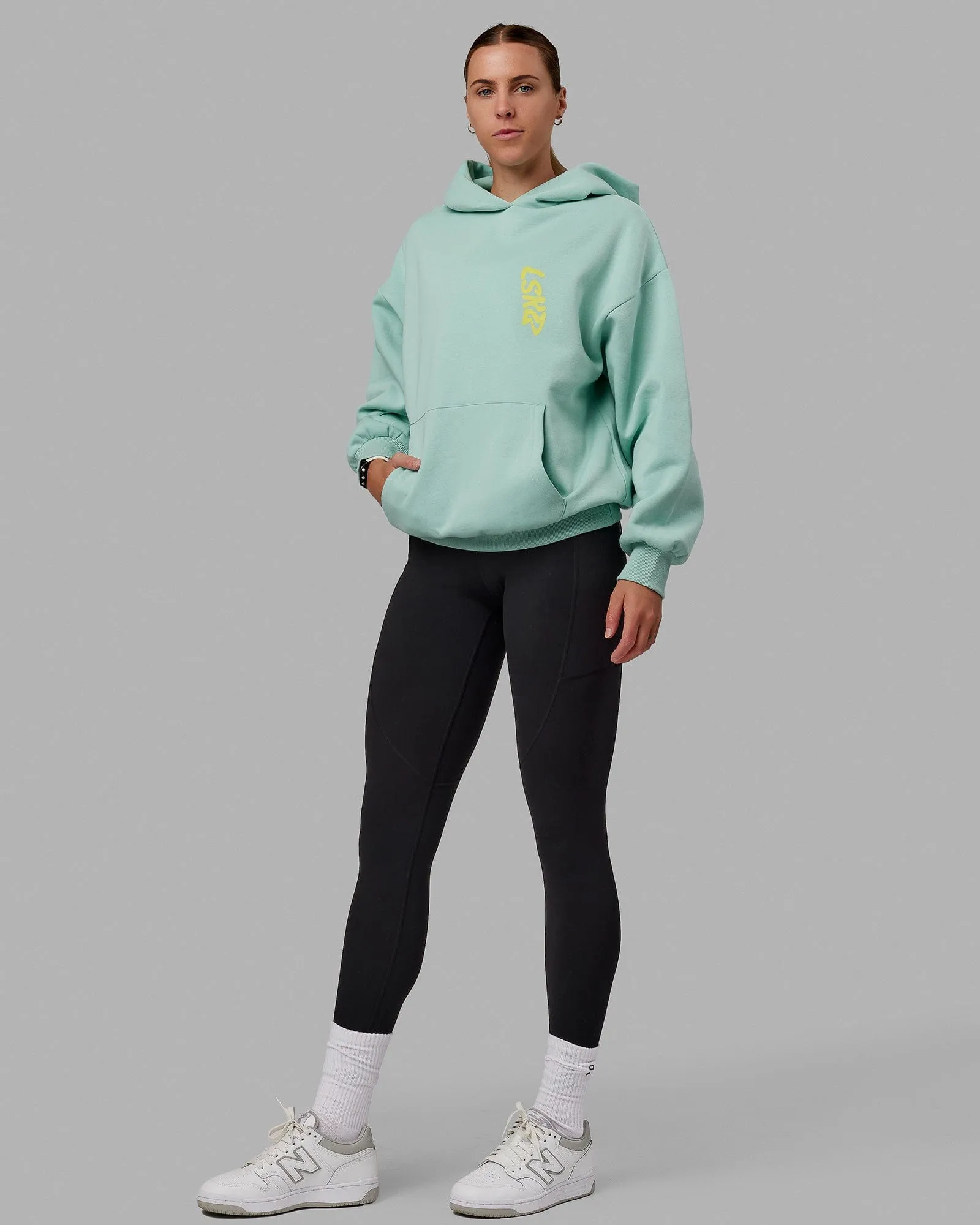Unisex Miami24 Hoodie Oversize - Pastel Turquoise-Yellow sold by LSKD product image thumbnail 4