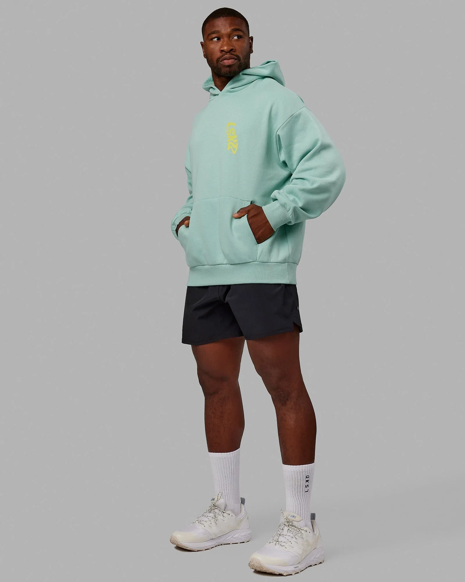 Unisex Miami24 Hoodie Oversize - Pastel Turquoise-Yellow sold by LSKD product image thumbnail 5