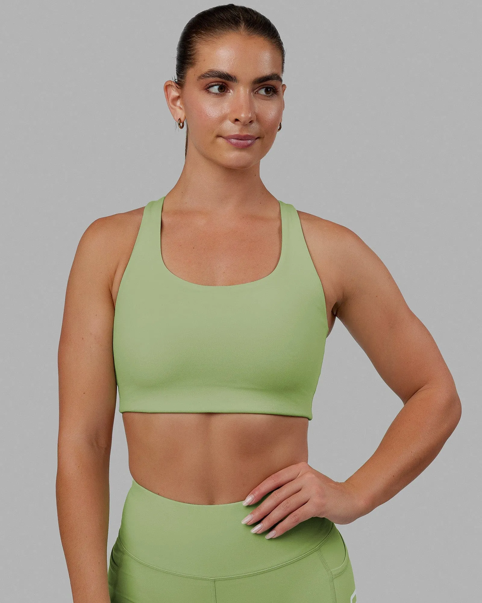 Ace Long Line Bra - Green Fig sold by LSKD