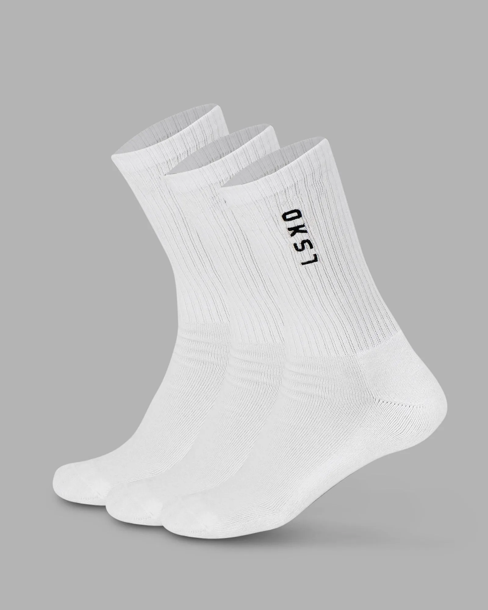 Signal Crew Socks 3 Pack - White-Black sold by LSKD