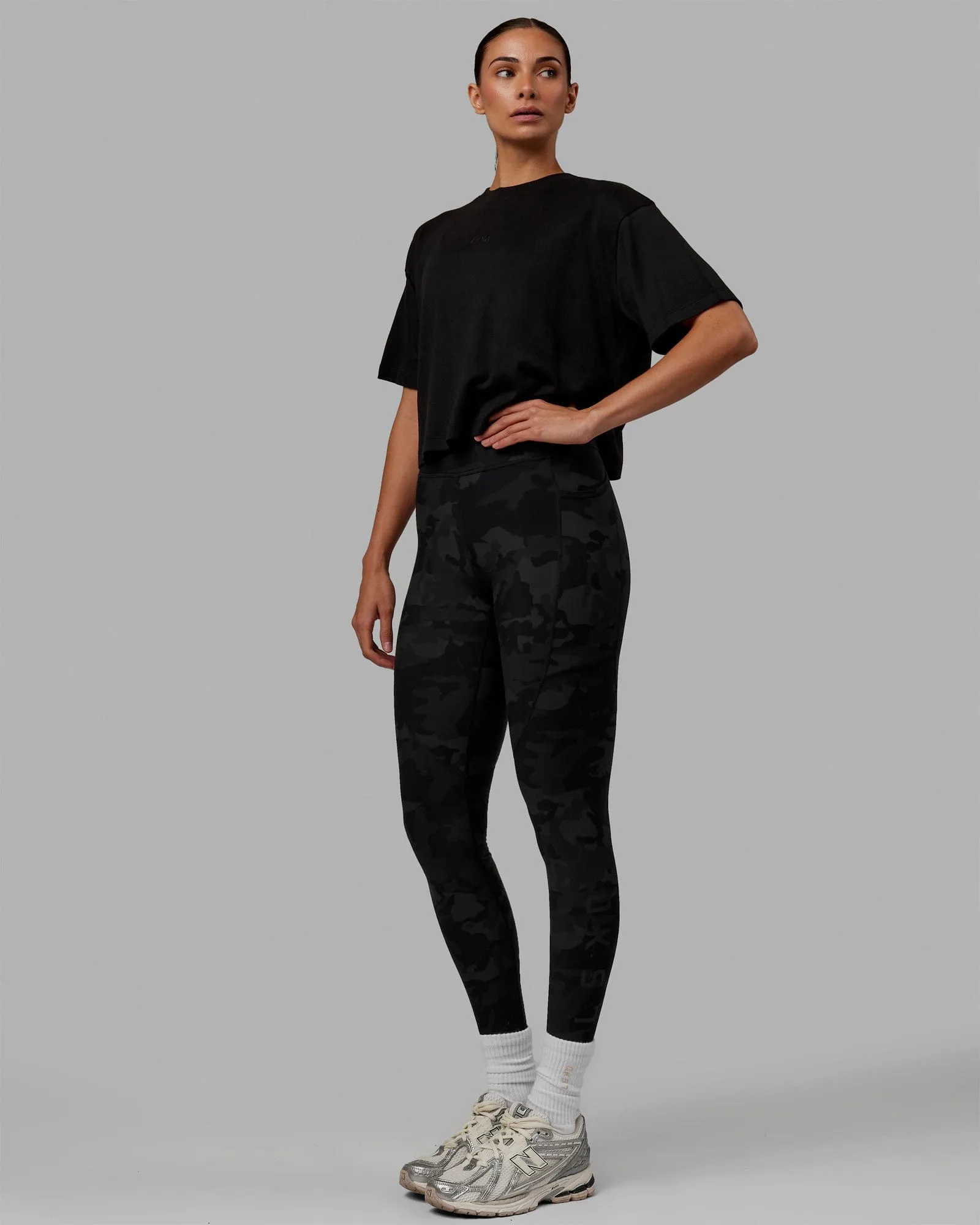 Go-To Modal Oversized Cropped Tee - Black-Black sold by LSKD product image thumbnail 5
