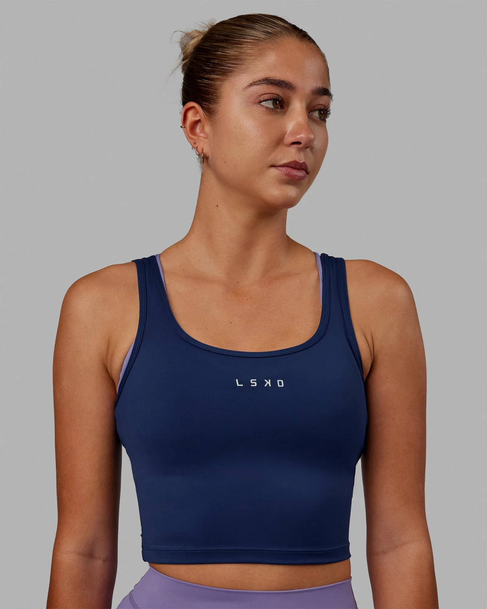Staple Active Cropped Tank - Midnight Blue sold by LSKD