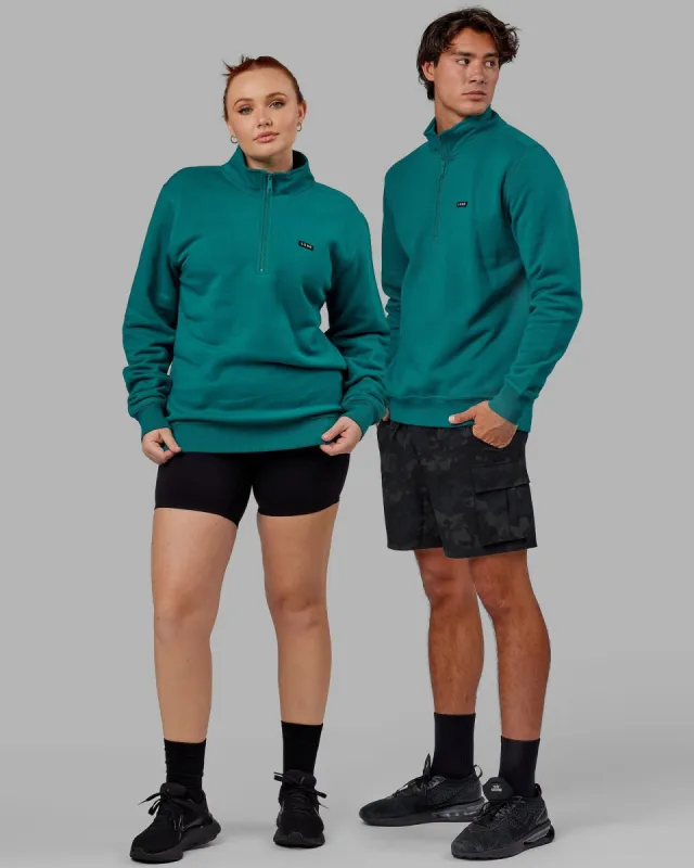 Unisex Fundamental 1/4 Zip Sweater - Deep Lake sold by LSKD