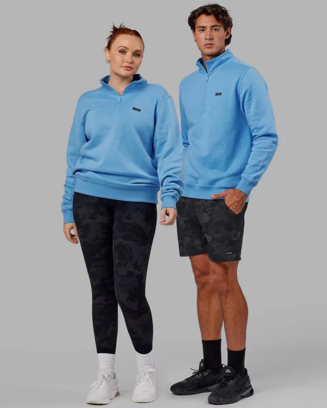 Unisex Fundamental 1/4 Zip Sweater - Azure Blue sold by LSKD